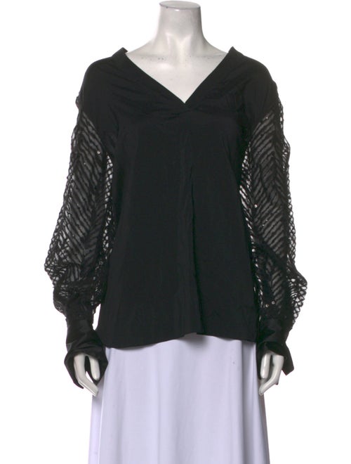 Brunello Cucinelli Silk V-Neck Blouse