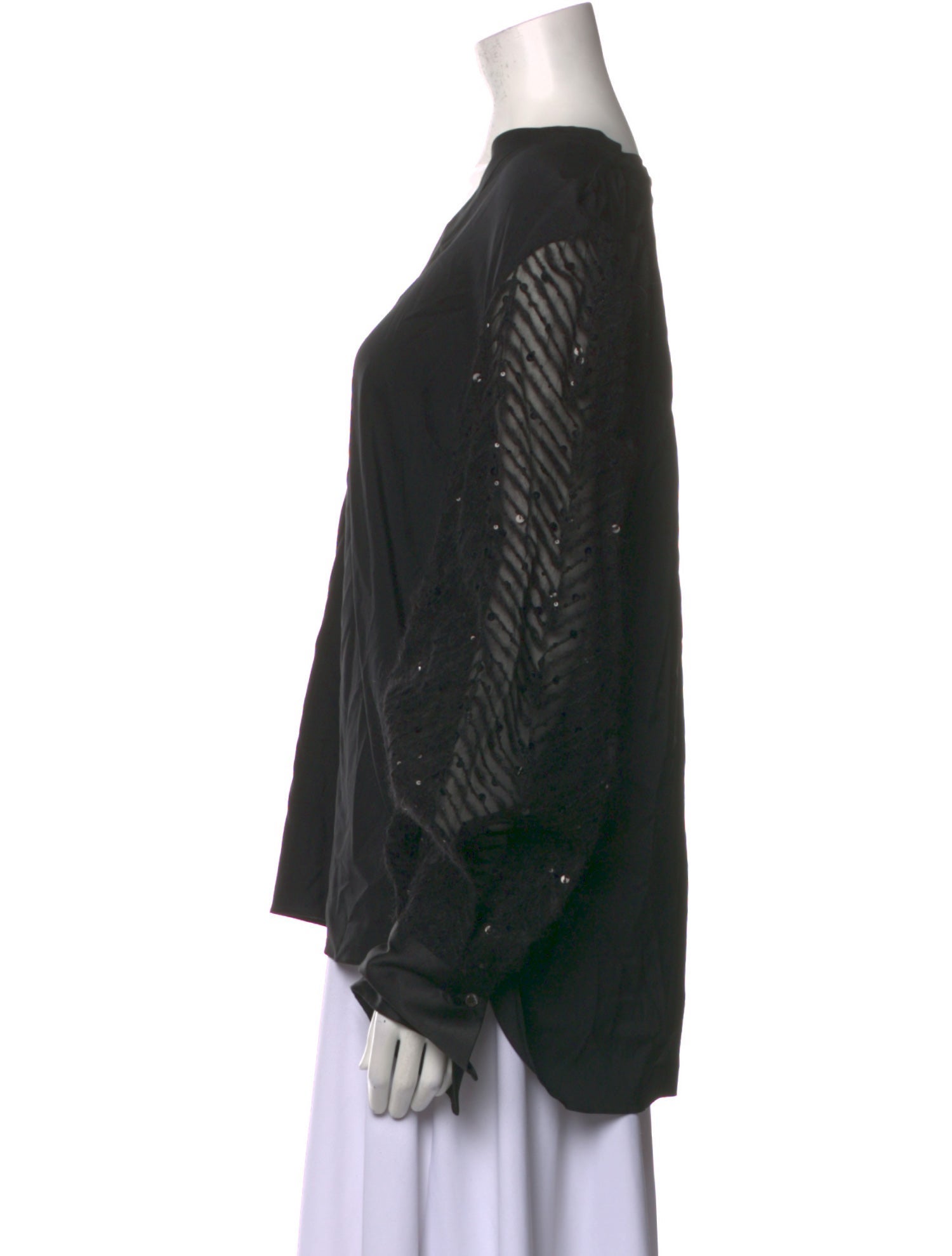 Brunello Cucinelli Silk V-Neck Blouse