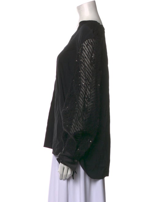 Brunello Cucinelli Silk V-Neck Blouse