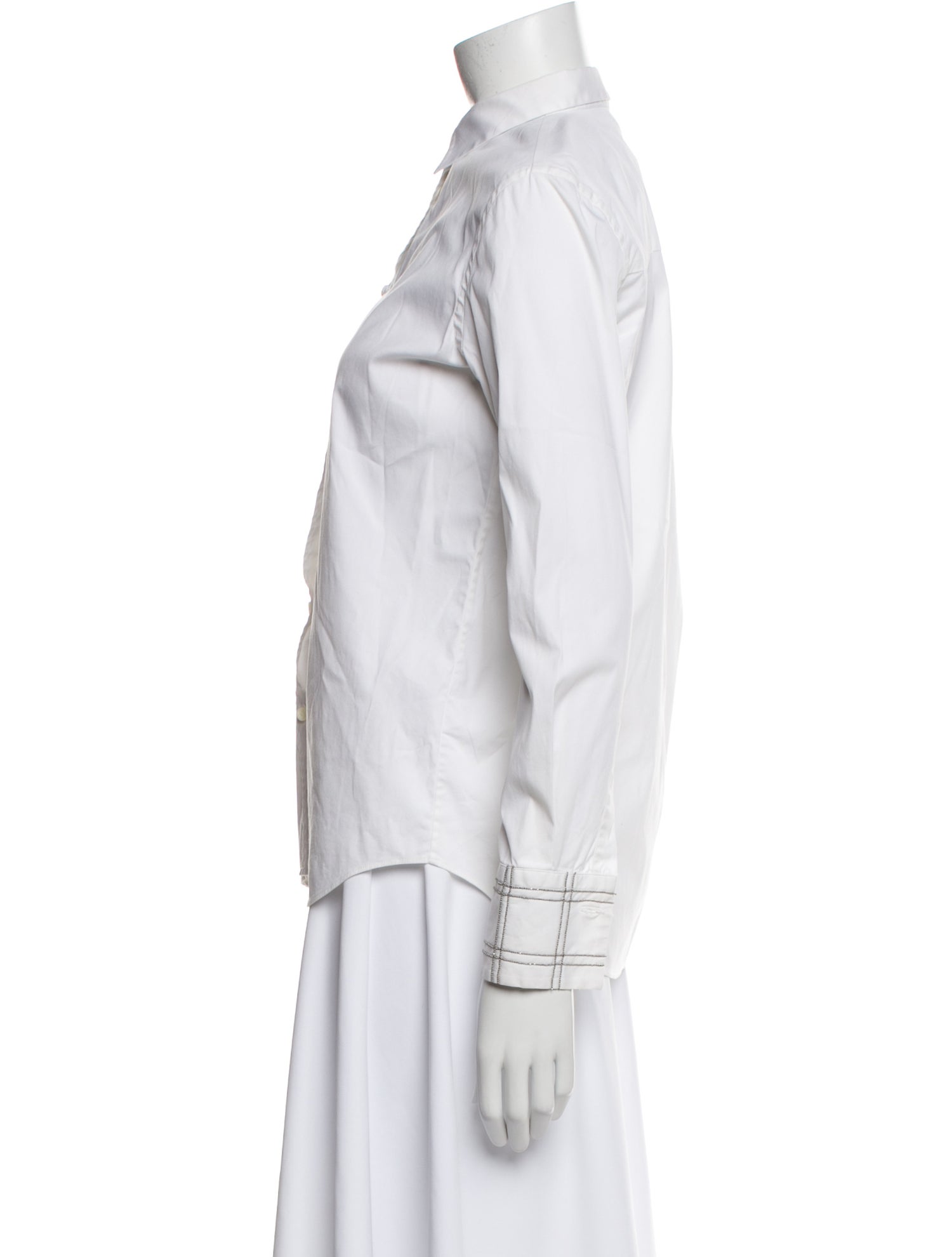 Brunello Cucinelli Long Sleeve Button-Up Top