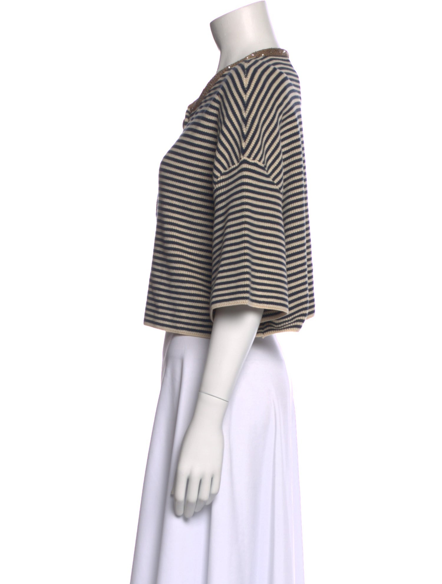 Brunello Cucinelli Striped Scoop Neck Sweater w/ Tags