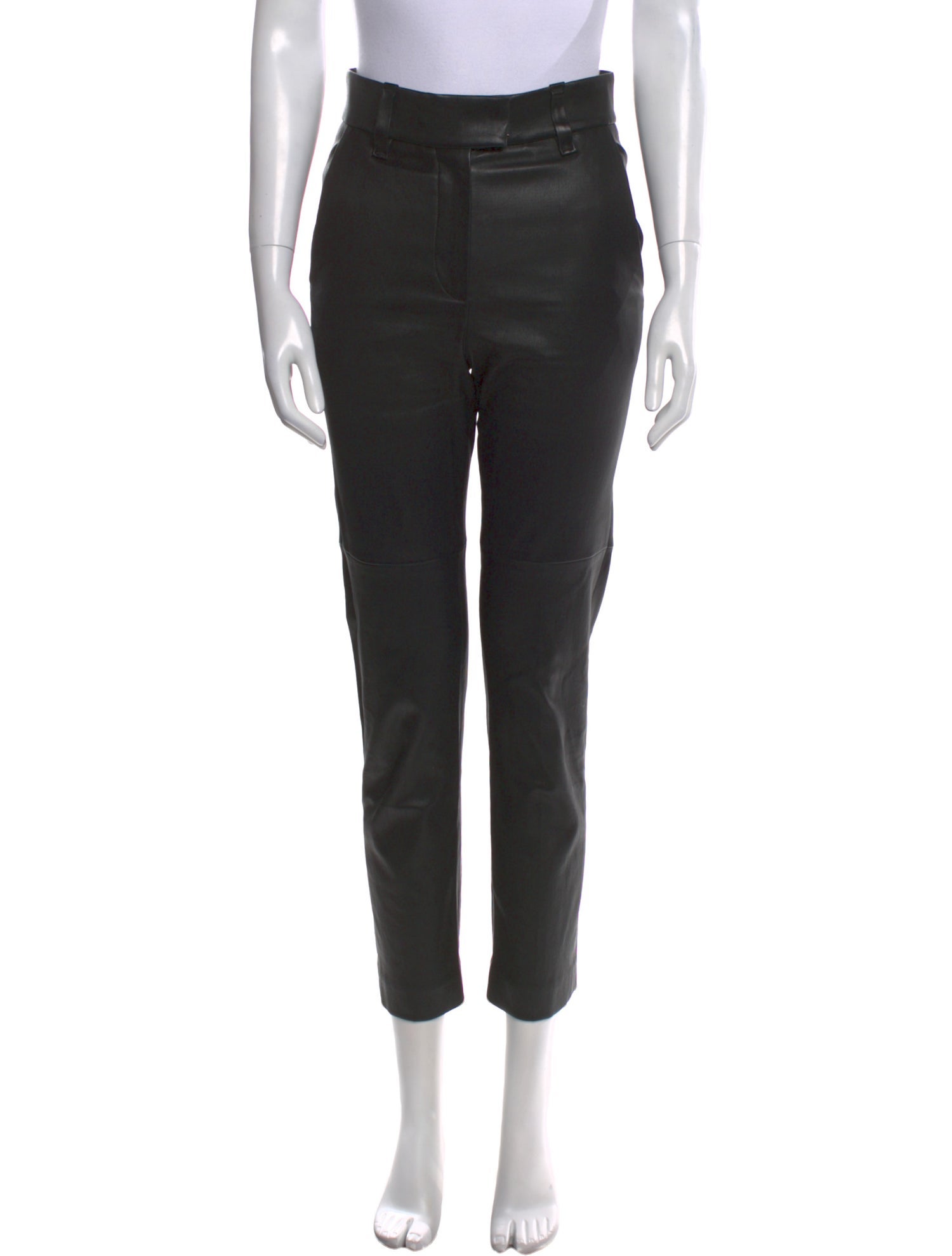 Brunello Cucinelli Leather Straight Leg Pants