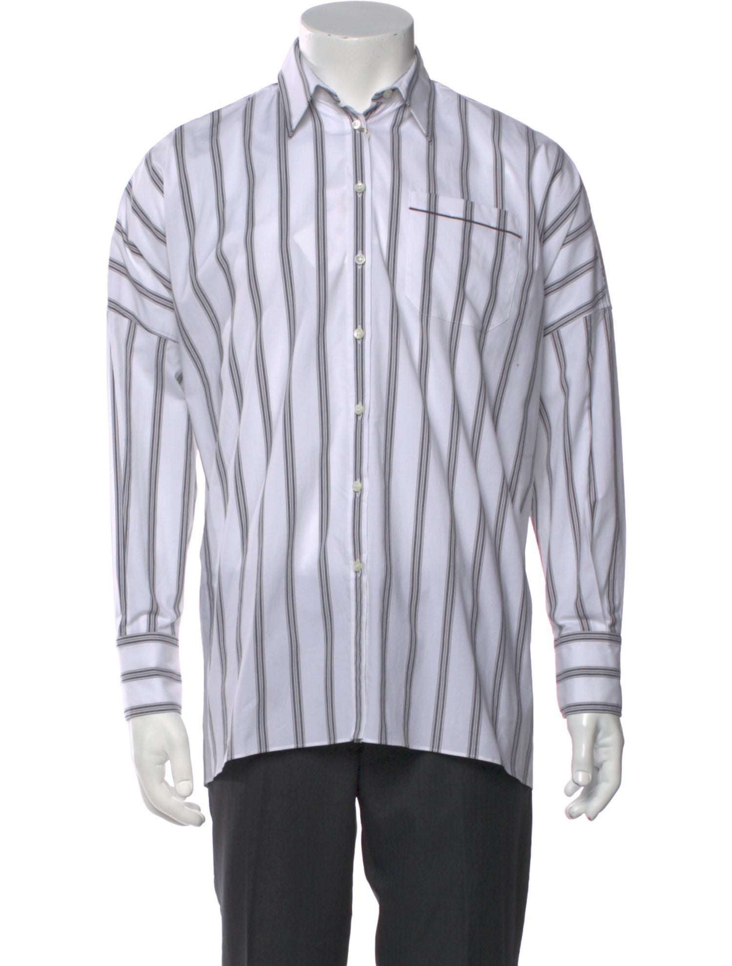 Brunello Cucinelli Striped Long Sleeve Dress Shirt w/ Tags