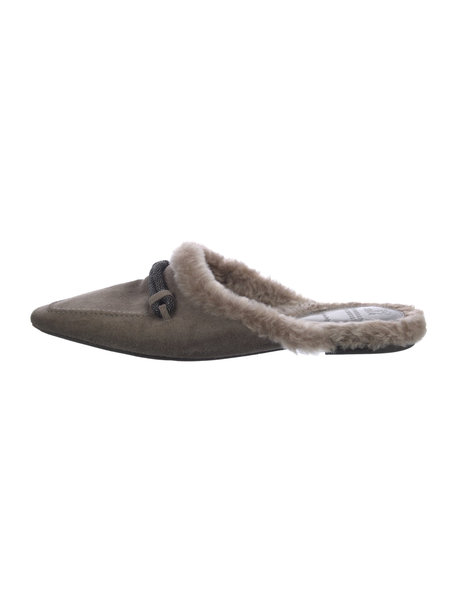 Brunello Cucinelli Monili Suede Mules