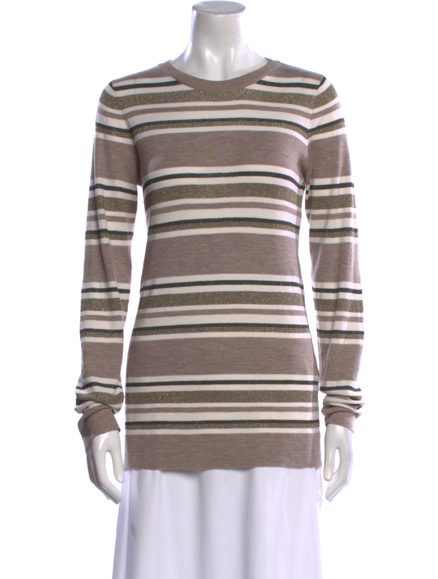 Brunello Cucinelli Virgin Wool Striped Sweatshirt