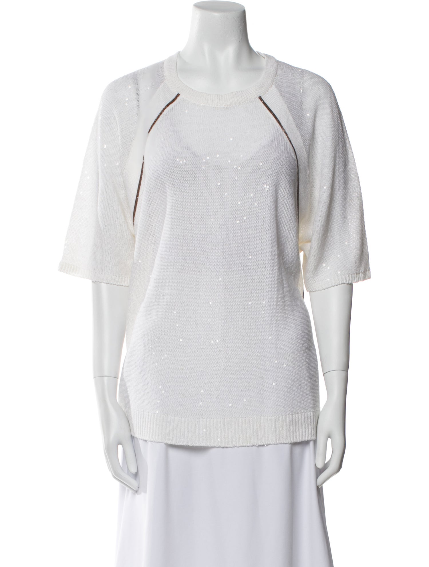 Brunello Cucinelli Linen Crew Neck Top