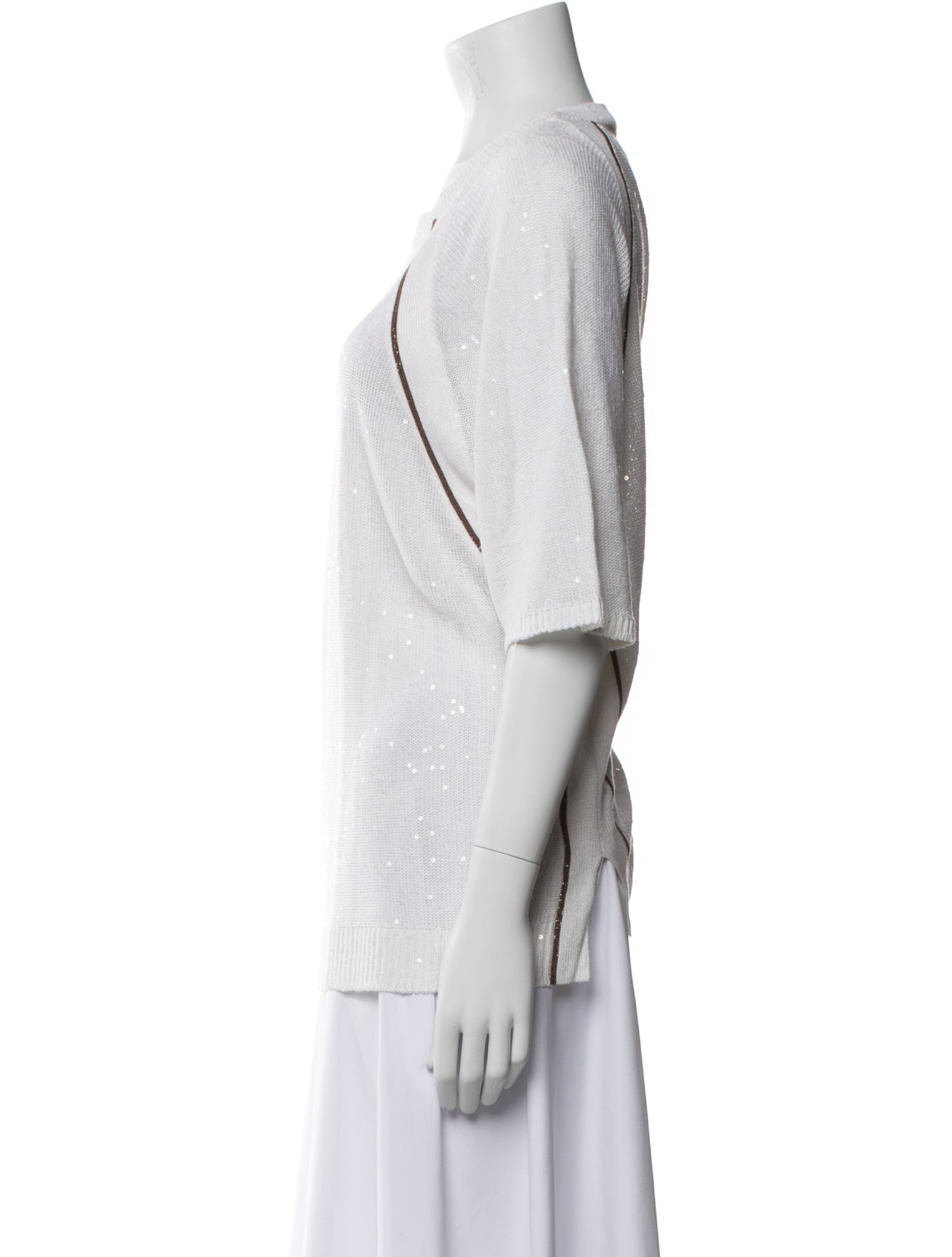 Brunello Cucinelli Linen Crew Neck Top