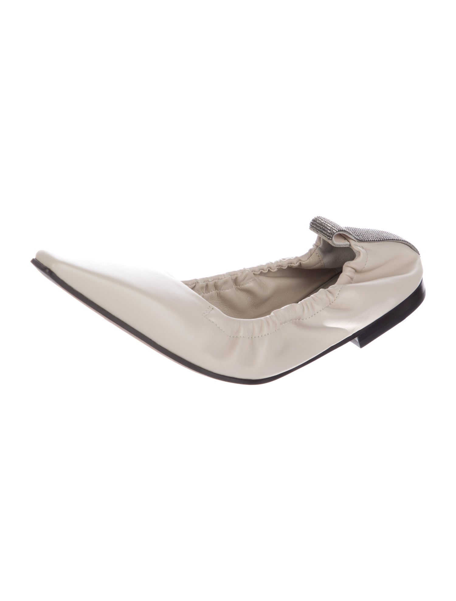 Brunello Cucinelli Monili Leather Ballet Flats