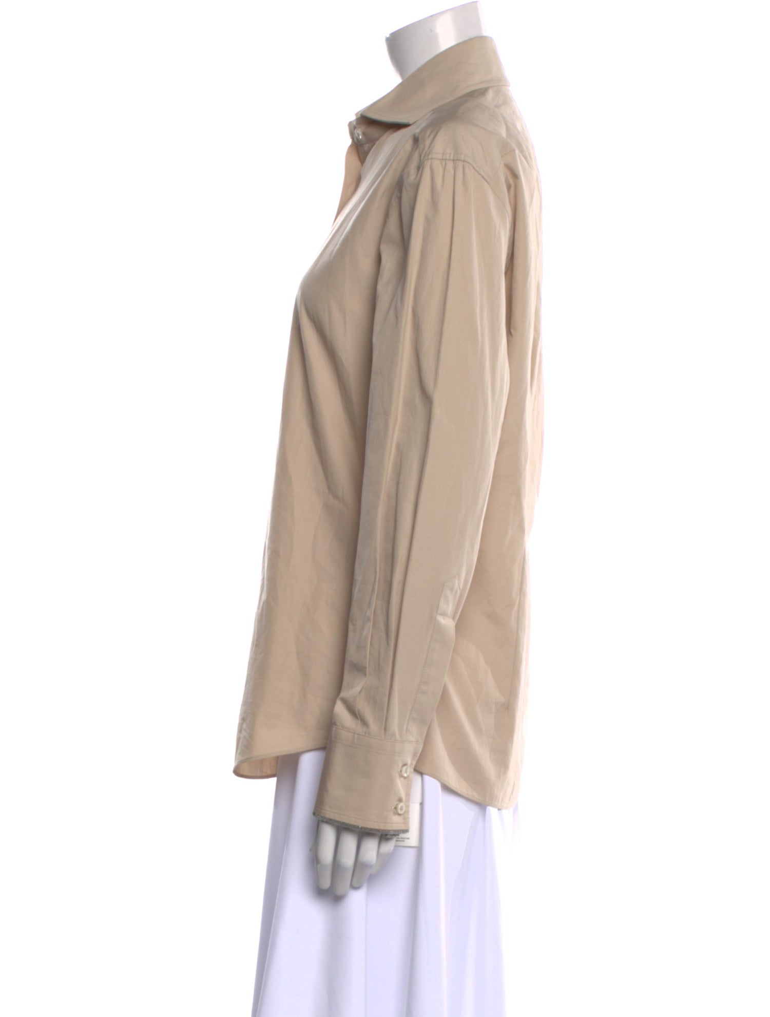 Brunello Cucinelli Long Sleeve Button-Up Top