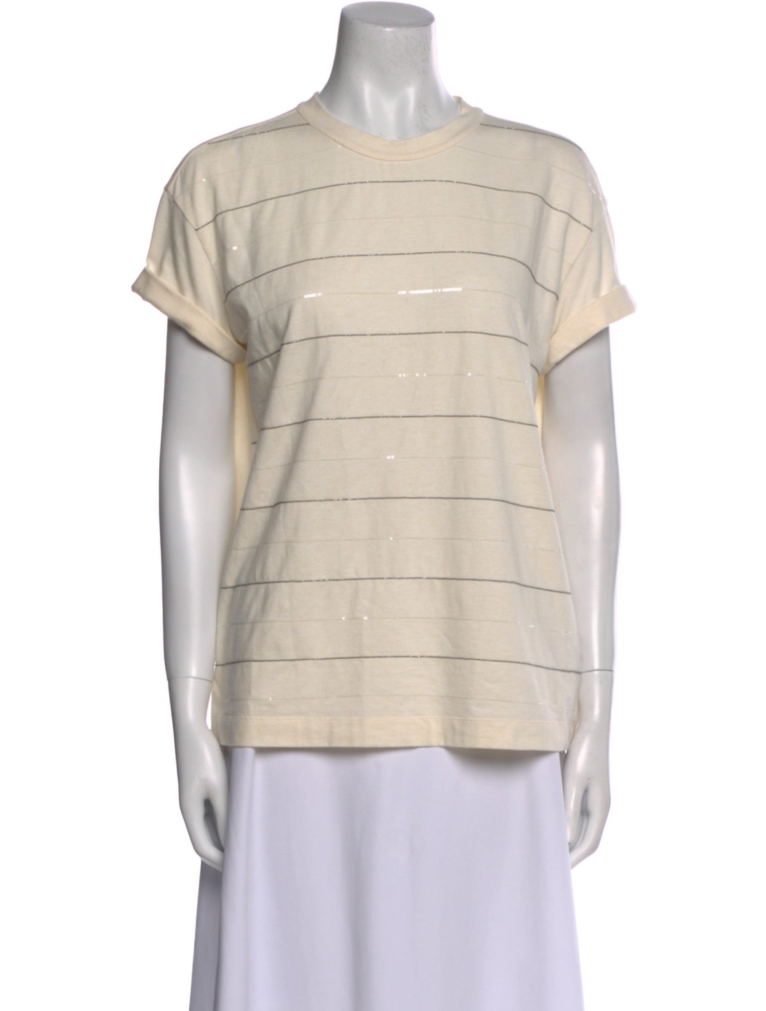 Brunello Cucinelli Striped Crew Neck T-Shirt