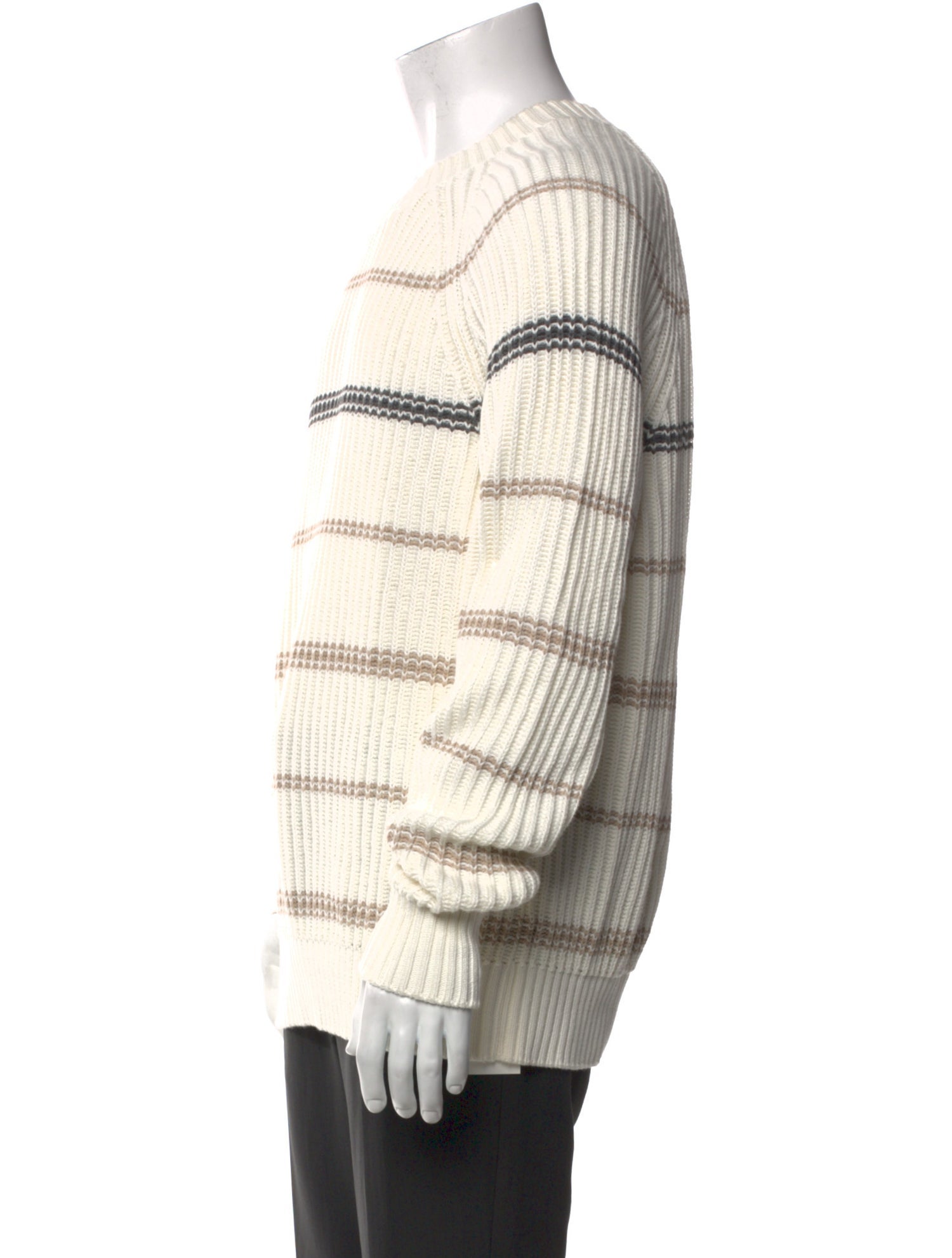 Brunello Cucinelli Striped Crew Neck Pullover
