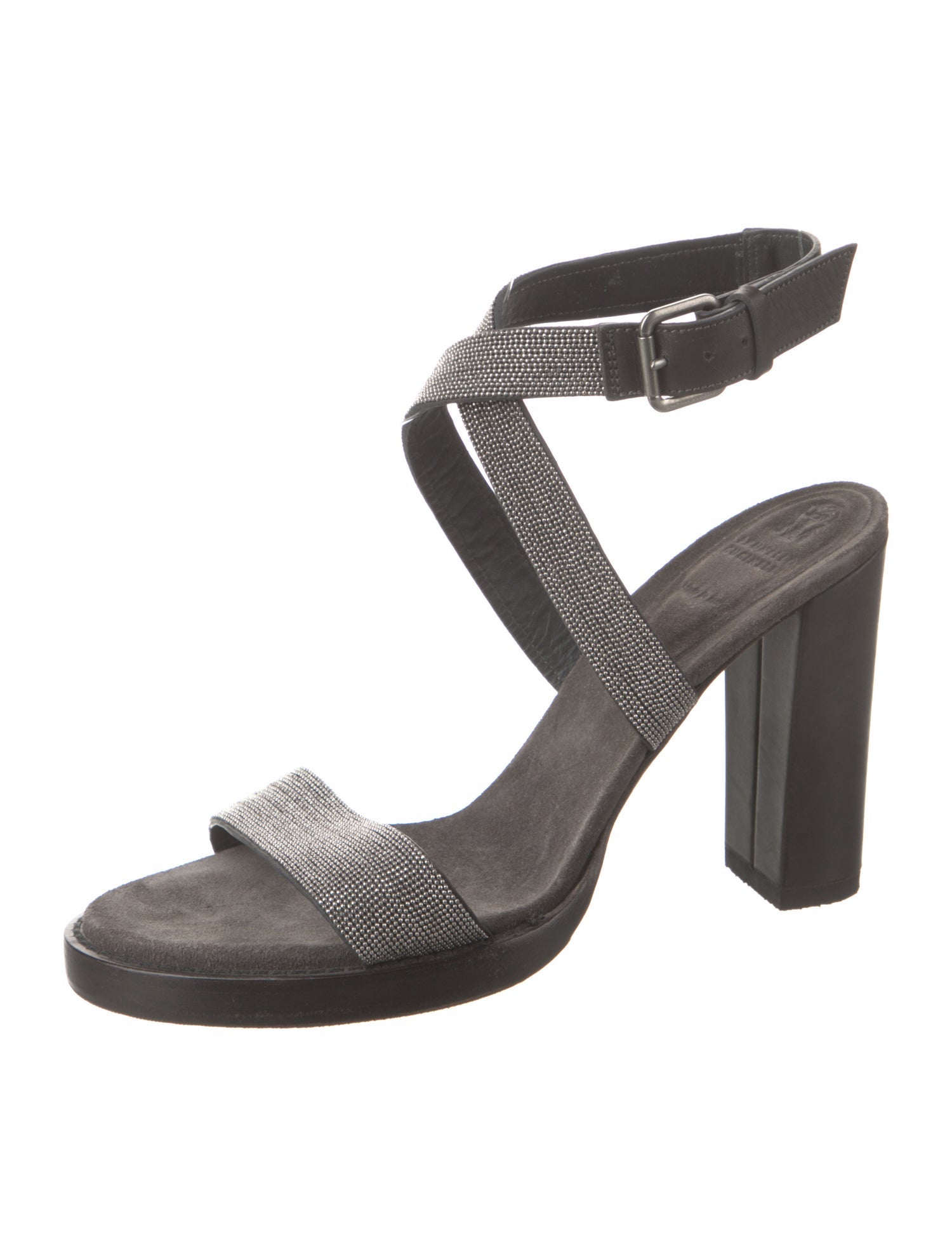 Brunello Cucinelli Monili Suede Sandals