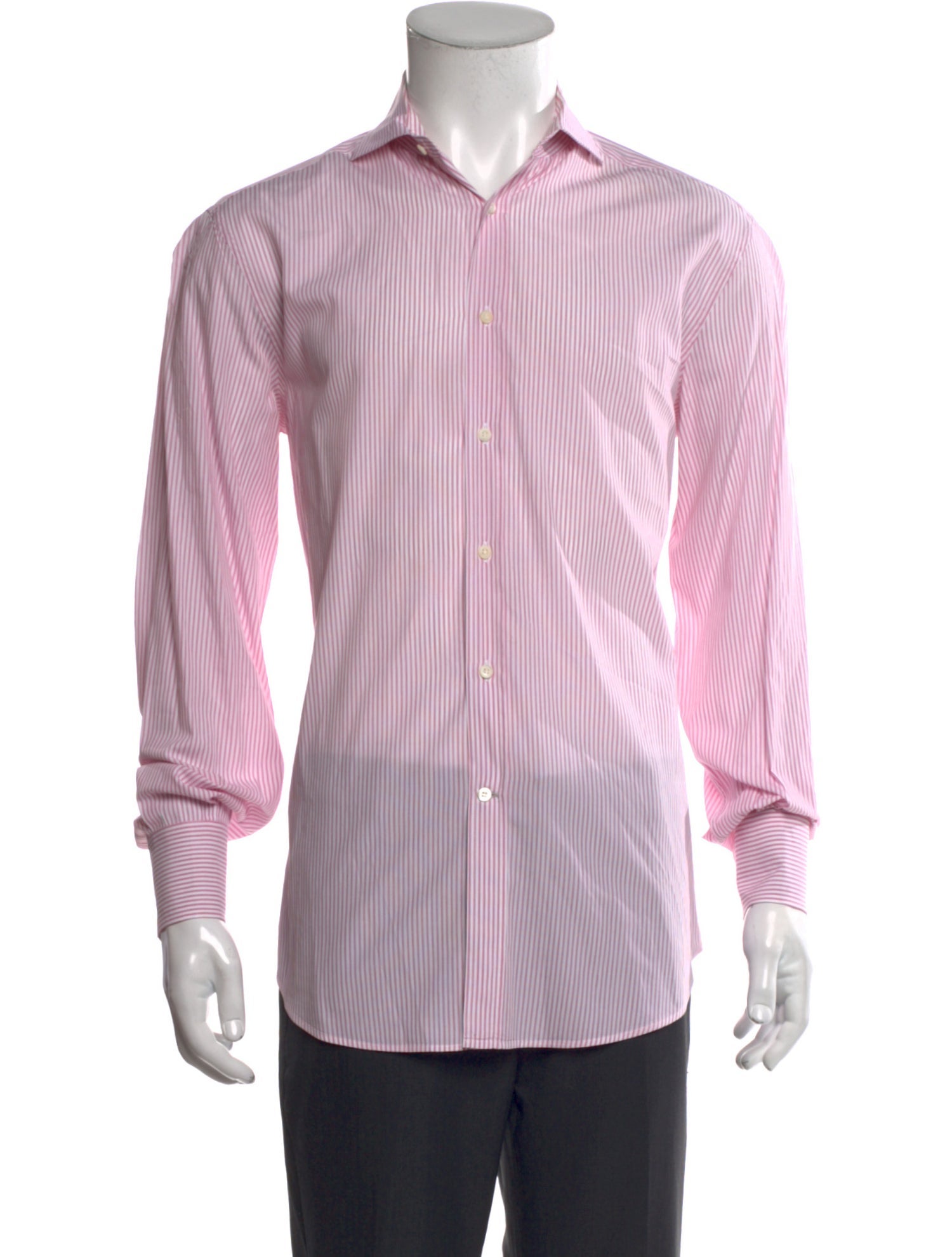 Brunello Cucinelli Striped Long Sleeve Dress Shirt