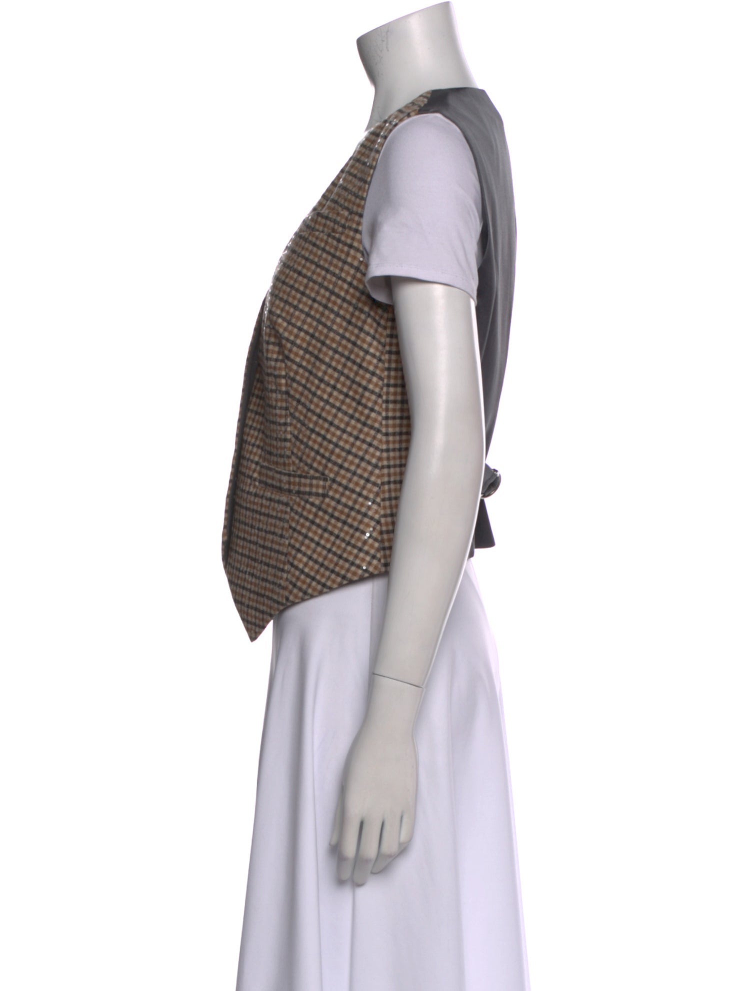 Brunello Cucinelli Virgin Wool Plaid Print Vest w/ Tags