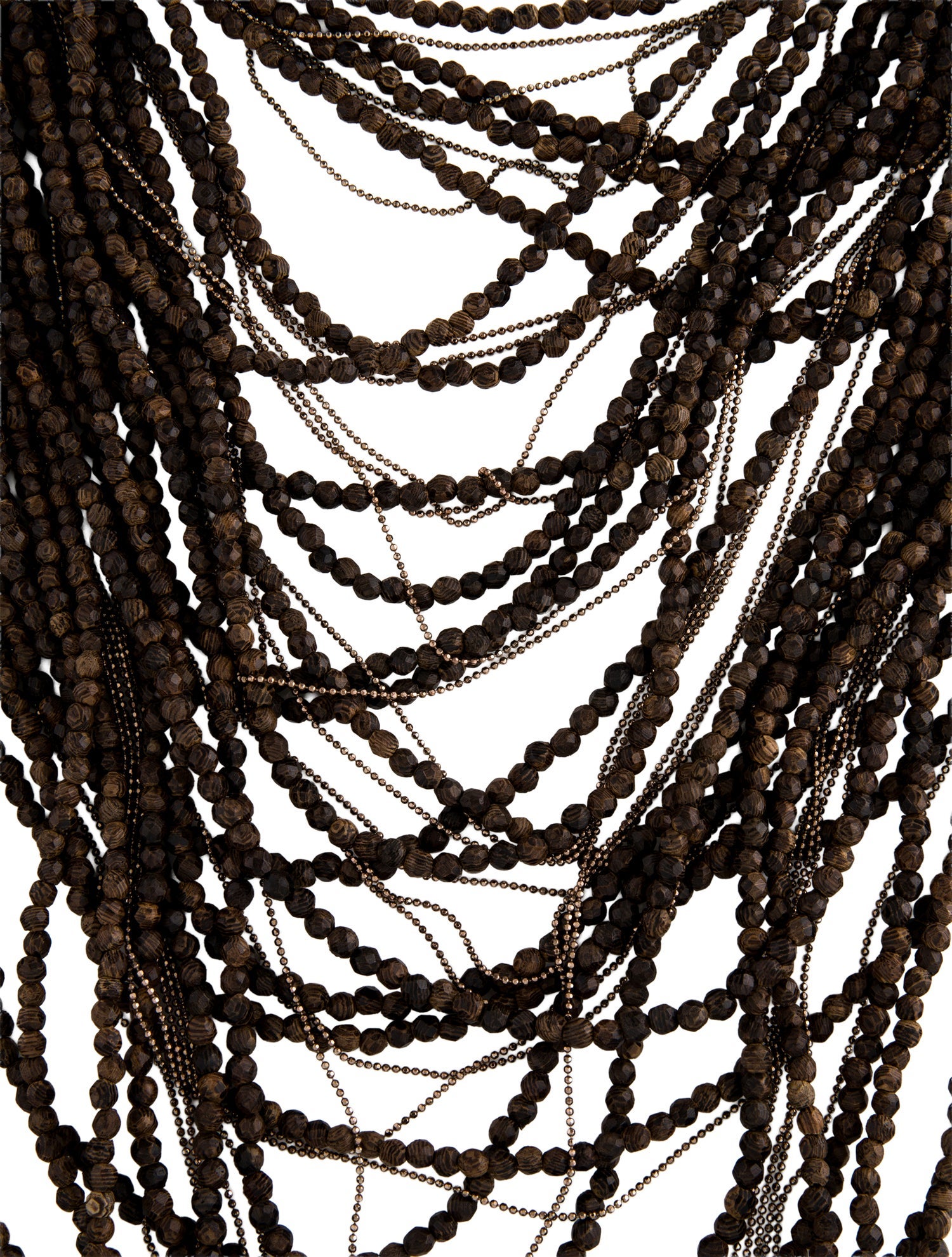 Brunello Cucinelli Monili Wood Multi-Strand Bead Collar Necklace