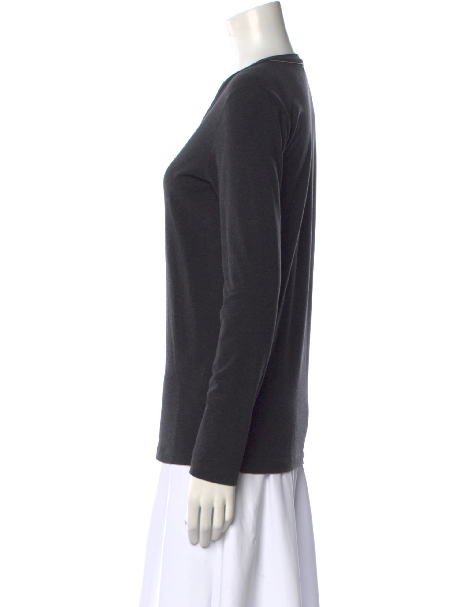 Brunello Cucinelli V-Neck Long Sleeve Sweatshirt