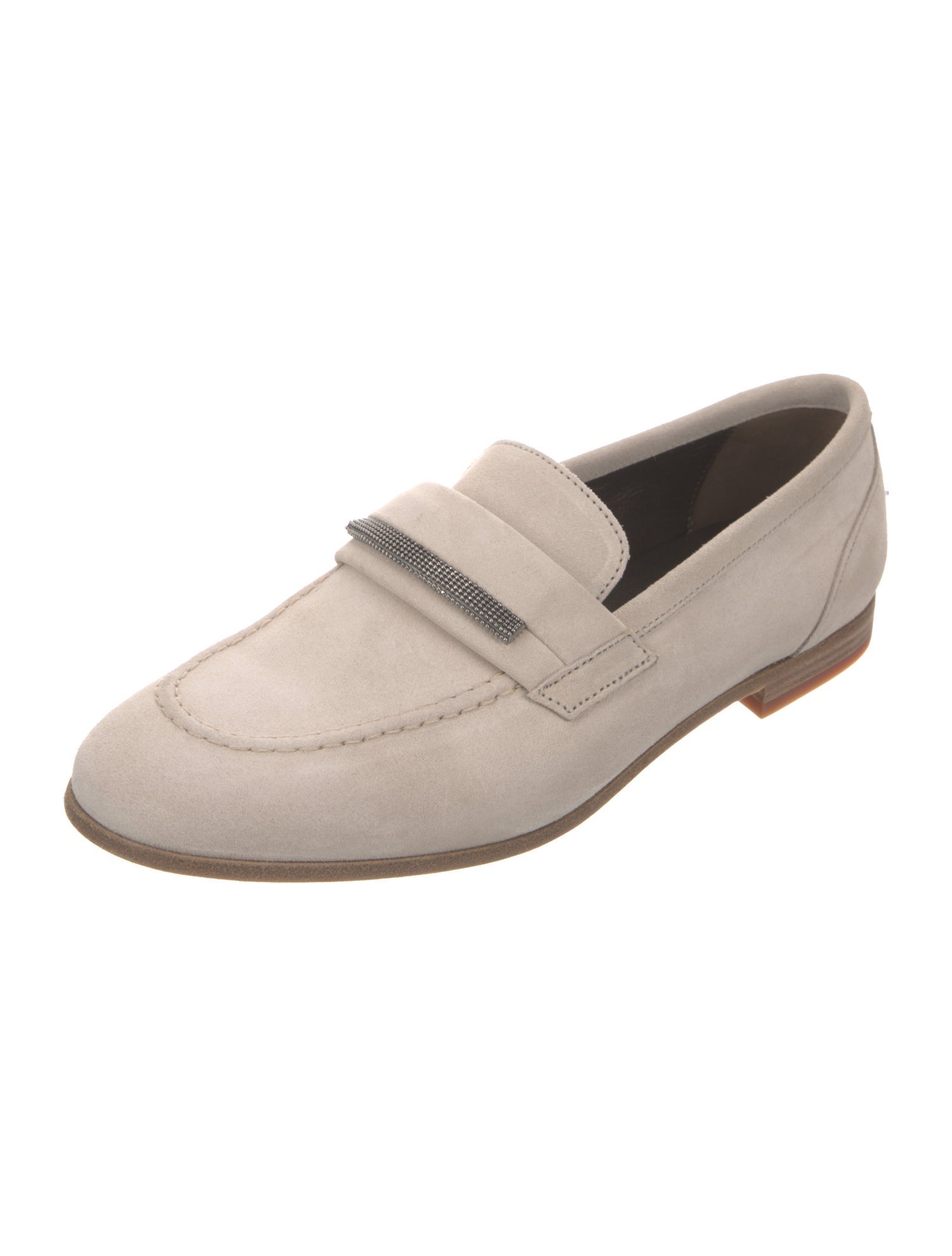Brunello Cucinelli Monili Suede Loafers