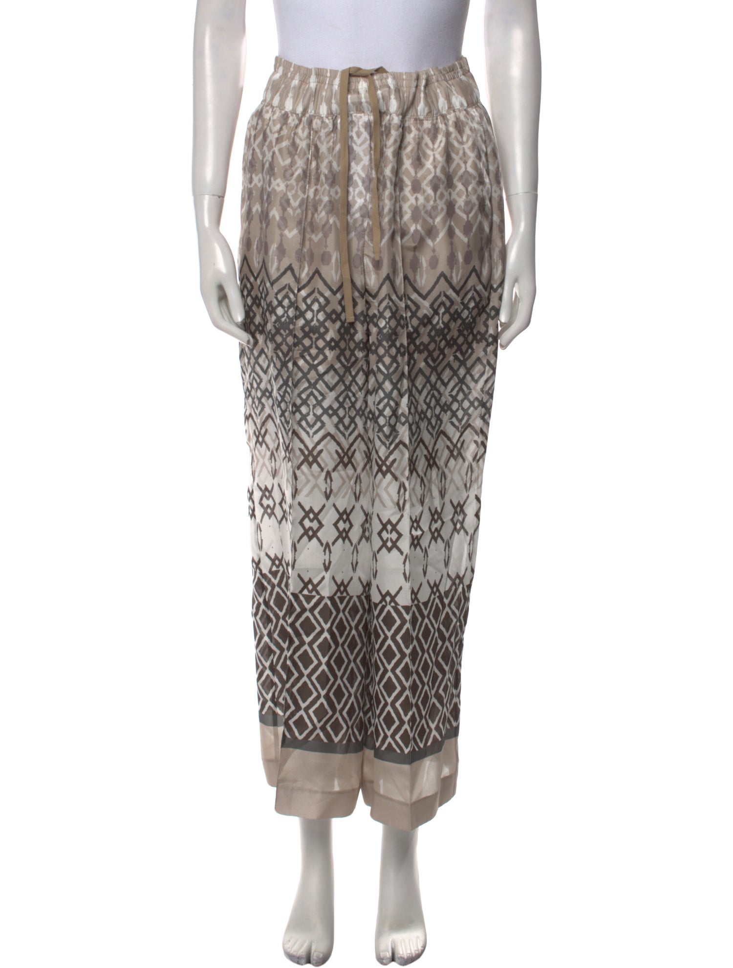 Brunello Cucinelli Silk Wide Leg Pants