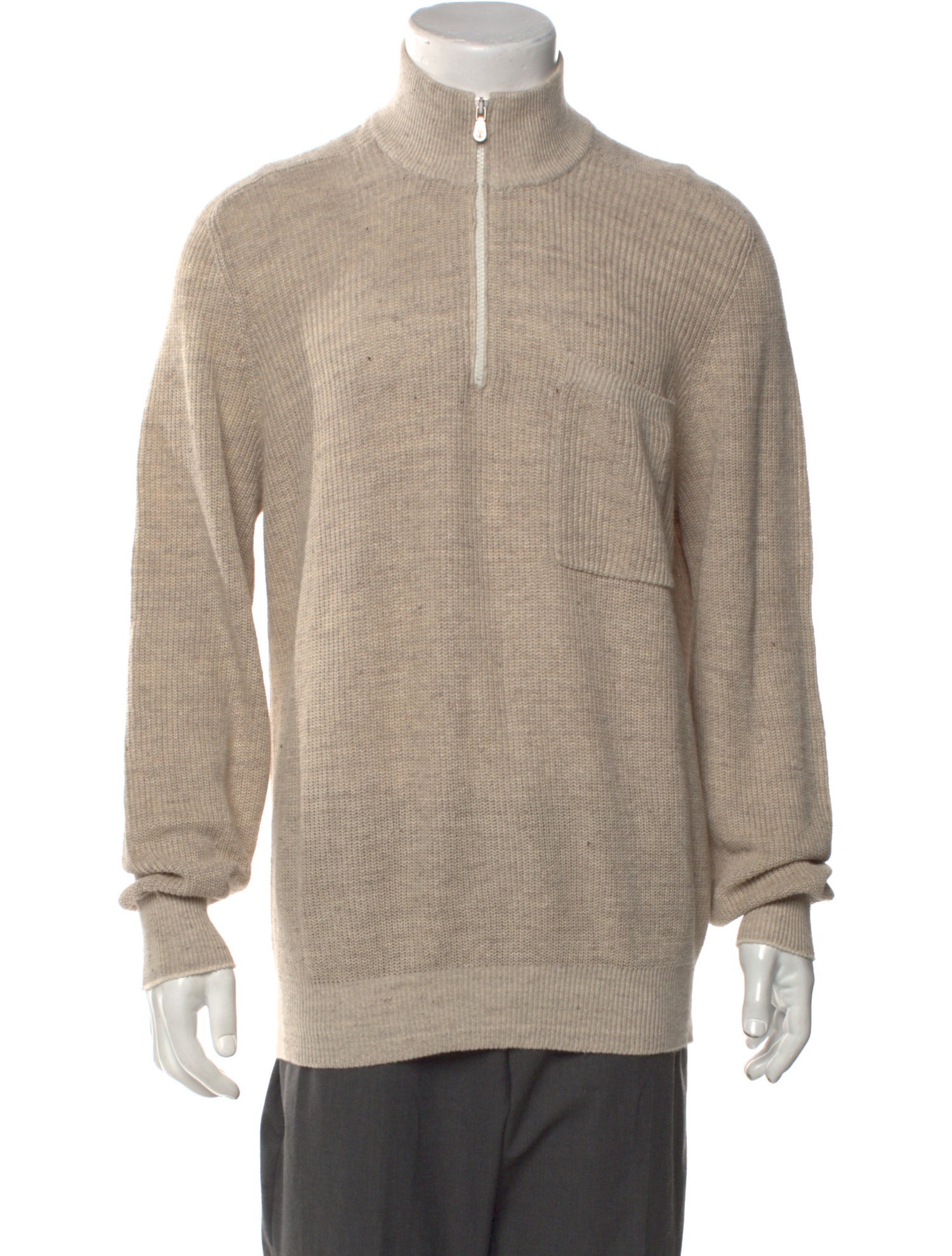 Brunello Cucinelli Linen Mock Neck Pullover