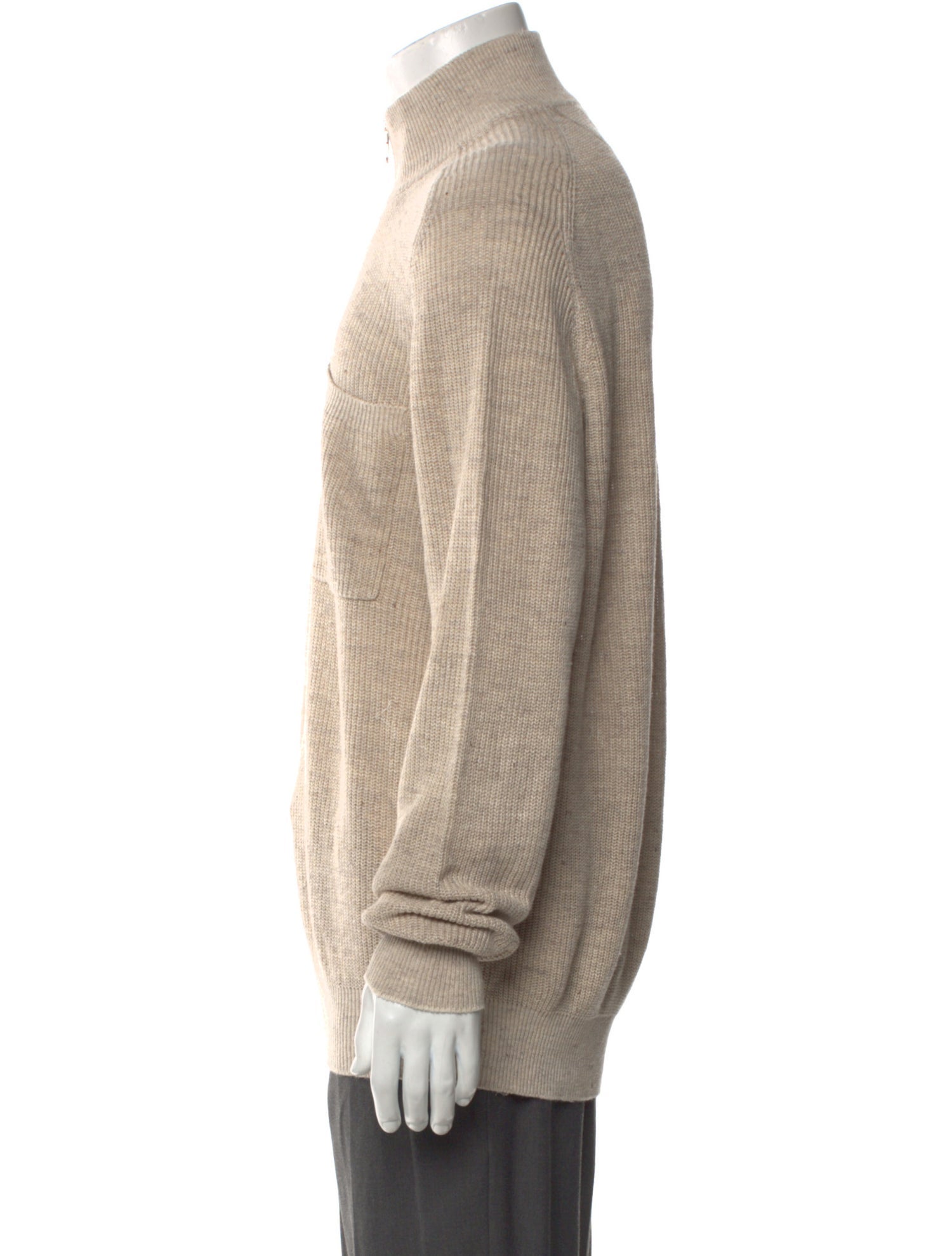 Brunello Cucinelli Linen Mock Neck Pullover