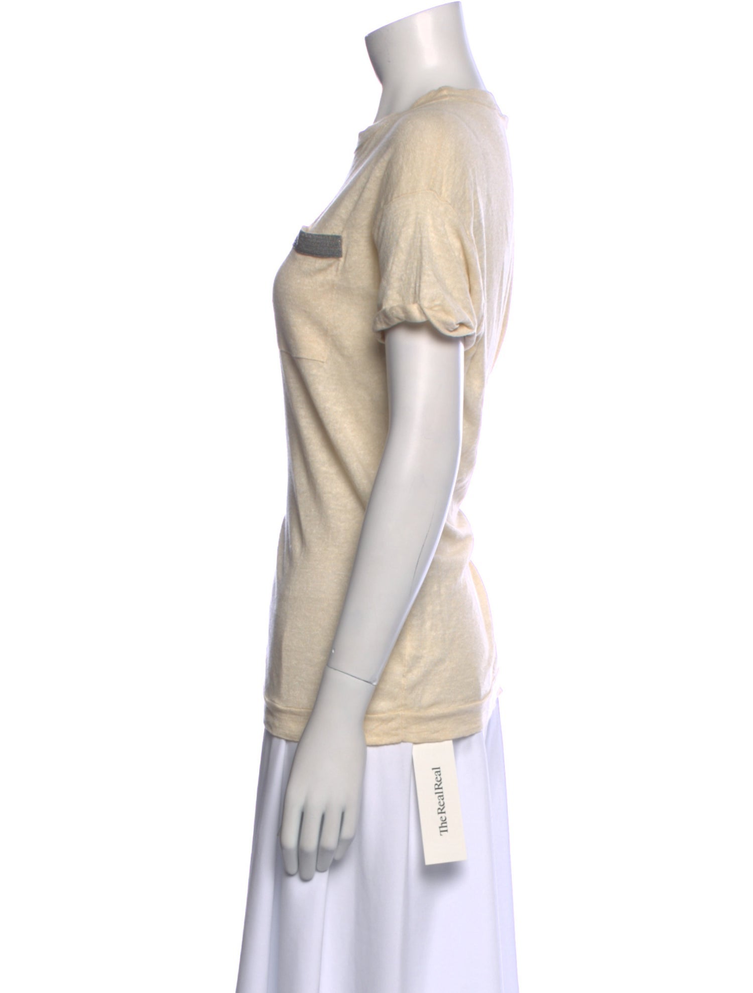 Brunello Cucinelli Linen Crew Neck T-Shirt