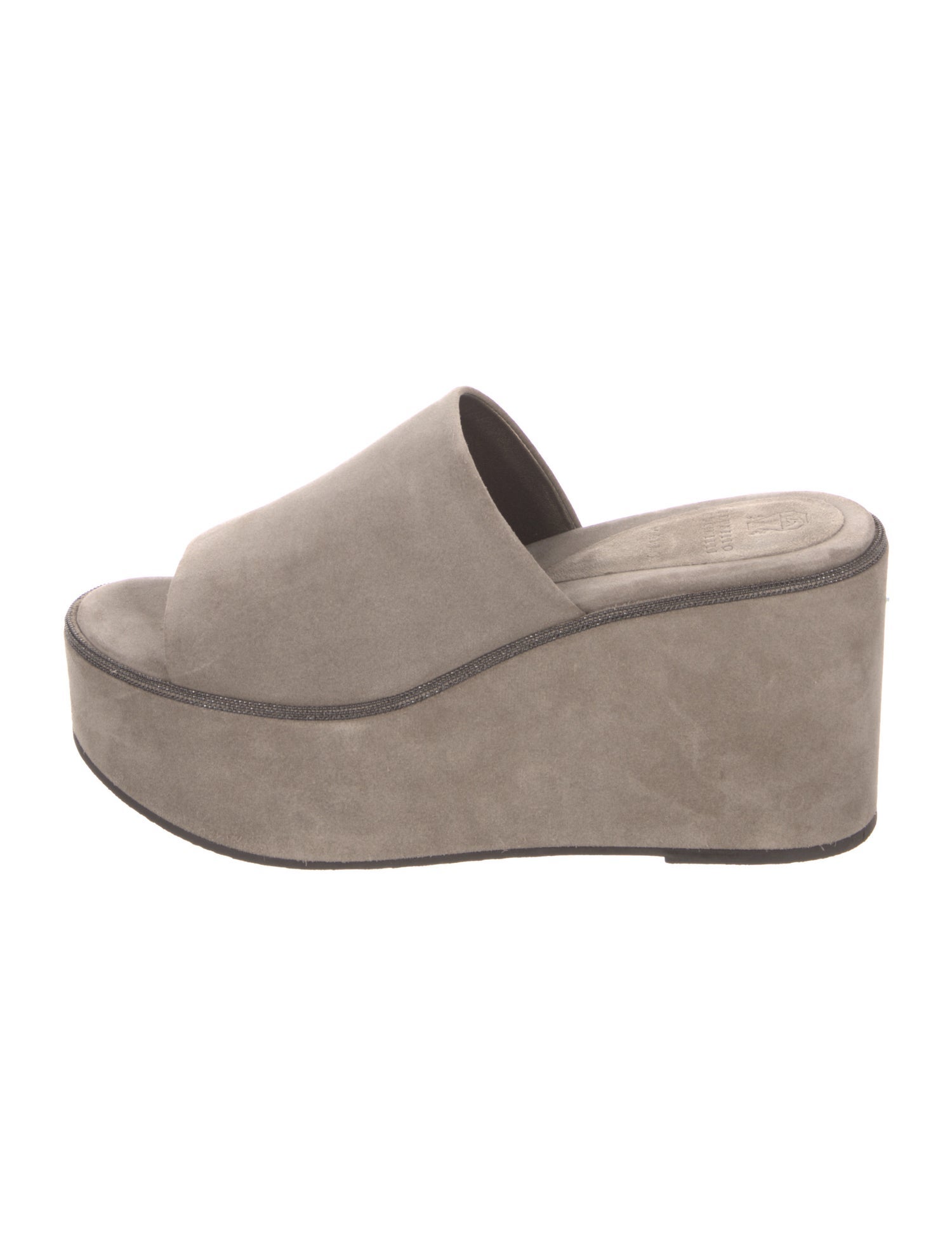 Brunello Cucinelli Monili Suede Slides w/ Tags