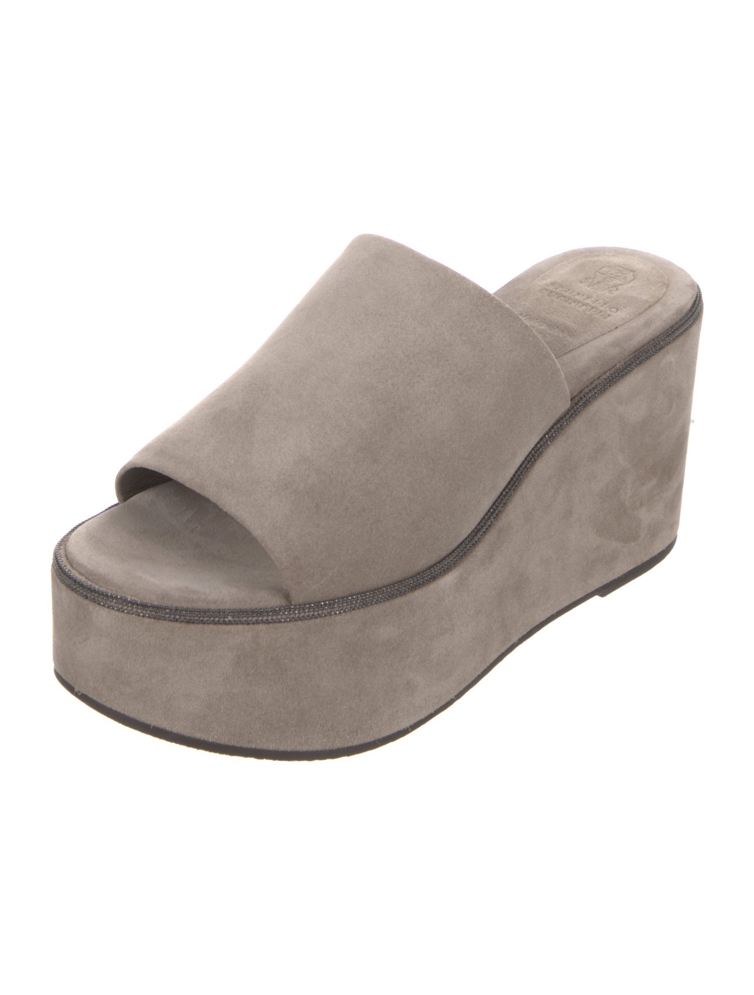 Brunello Cucinelli Monili Suede Slides w/ Tags