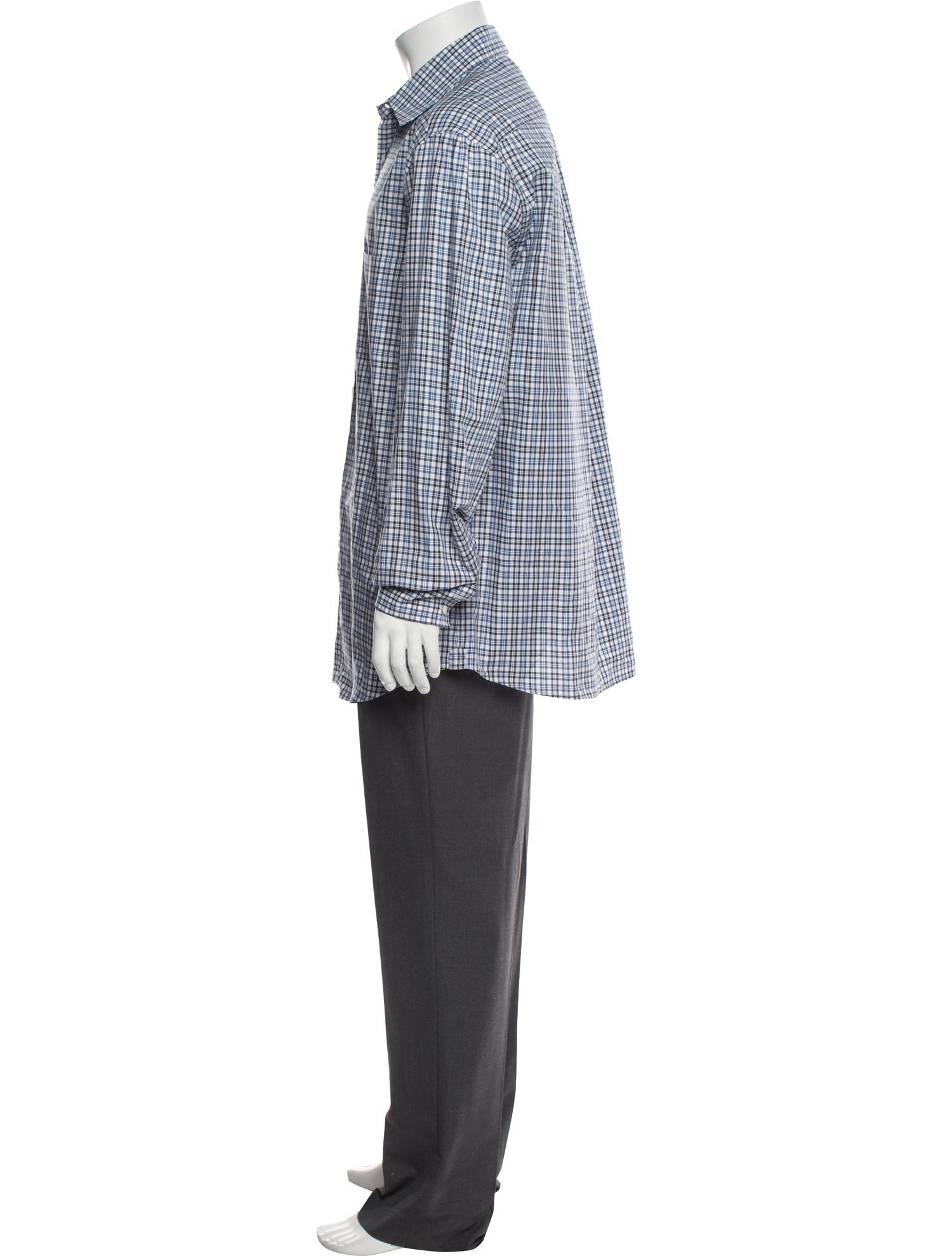 Brunello Cucinelli Plaid Print Long Sleeve Dress Shirt