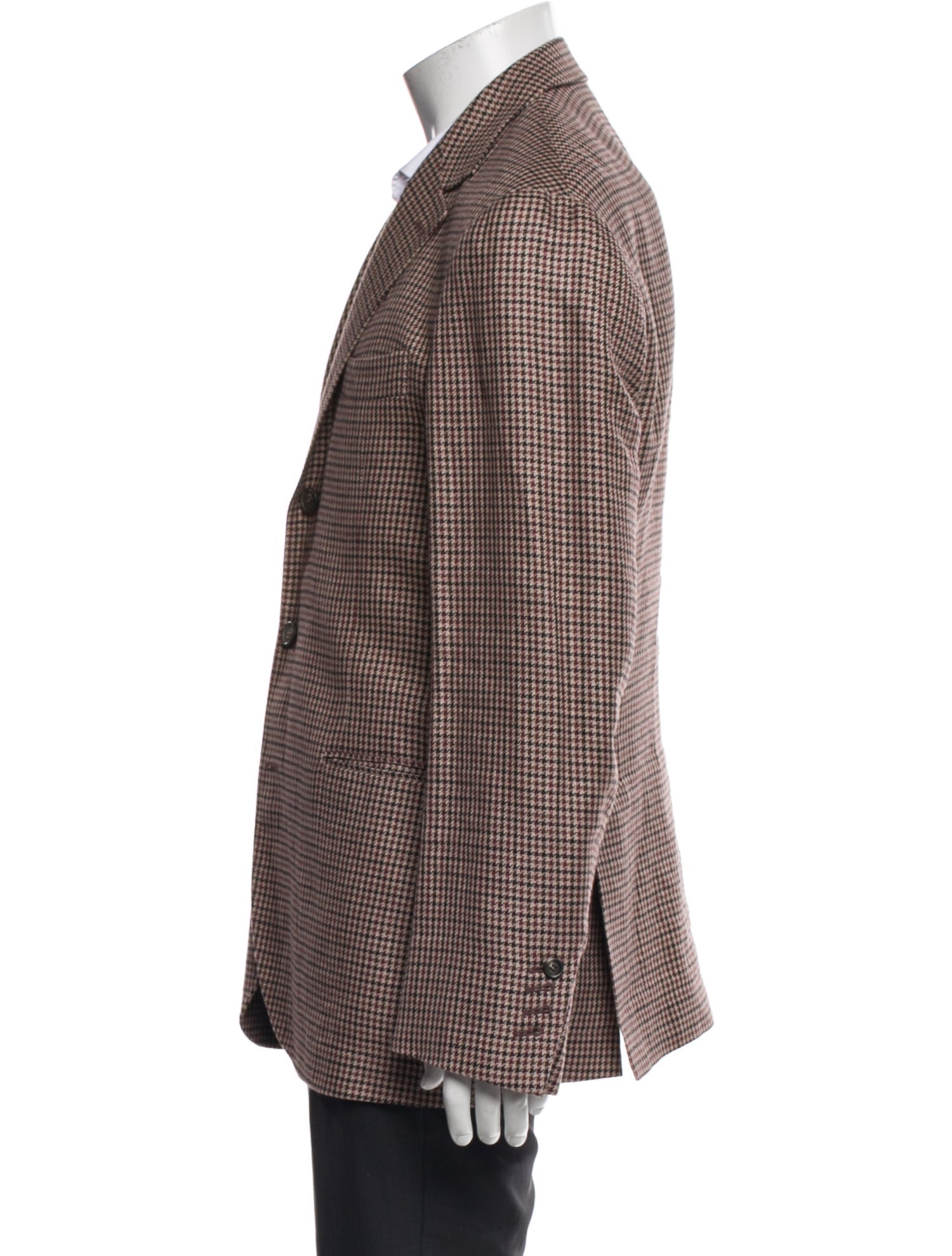 Brunello Cucinelli Linen Houndstooth Print Coat