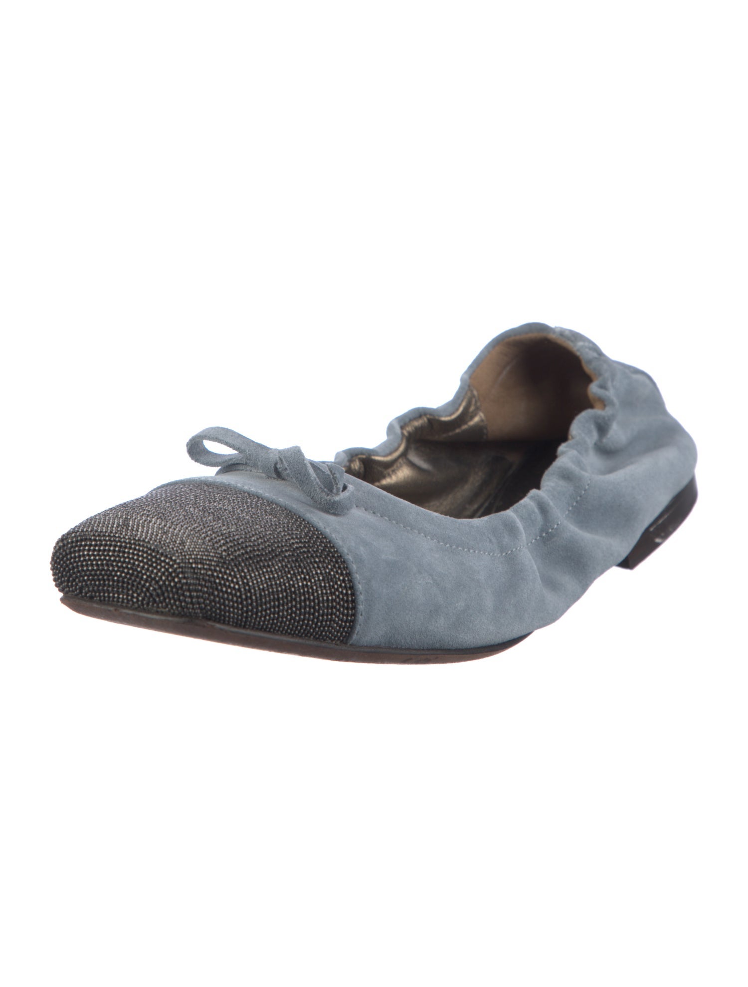 Brunello Cucinelli Monili Suede Ballet Flats