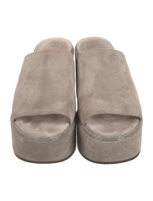 Brunello Cucinelli Monili Suede Slides