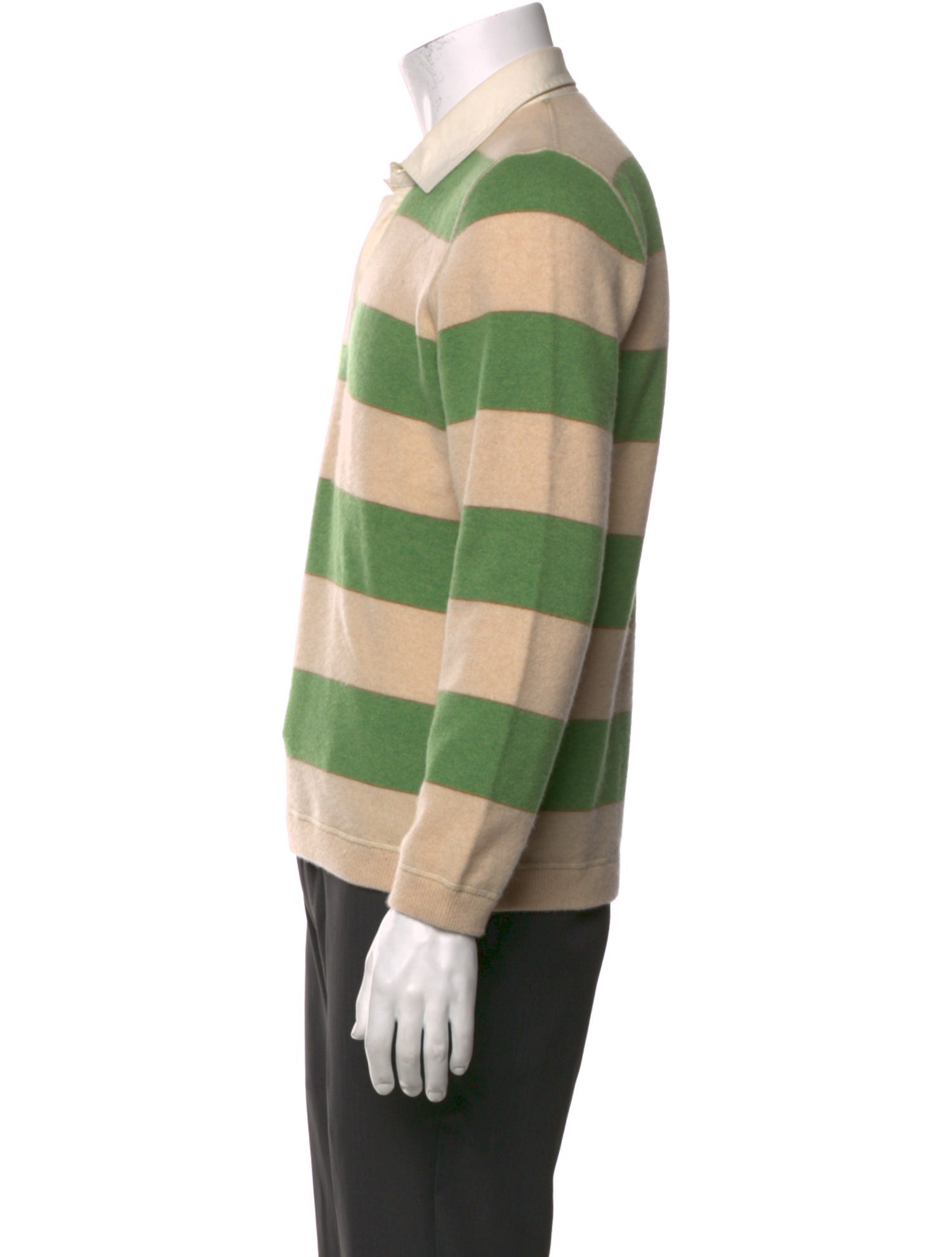 Brunello Cucinelli Cashmere Striped Polo Shirt