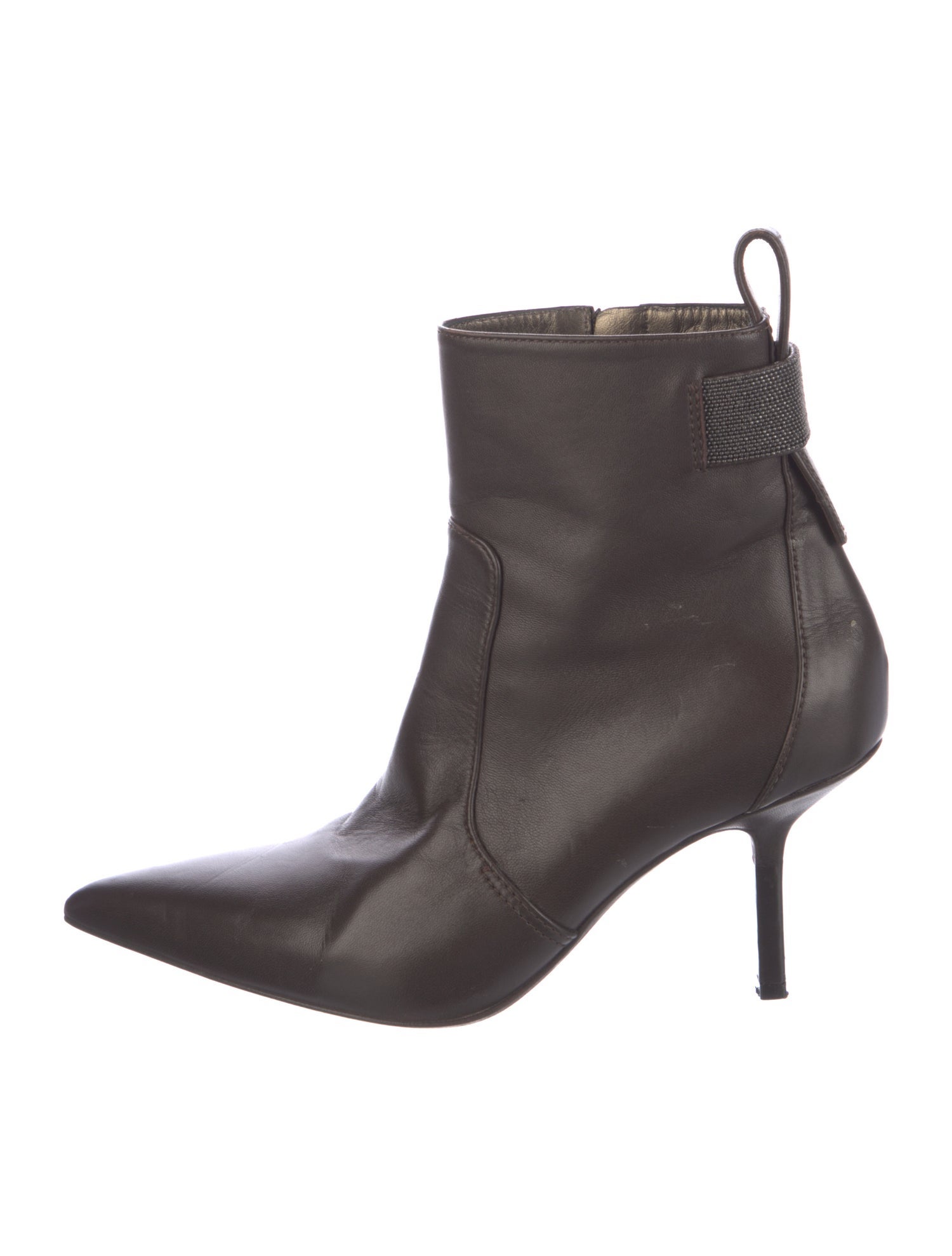 Brunello Cucinelli Monili Leather Boots