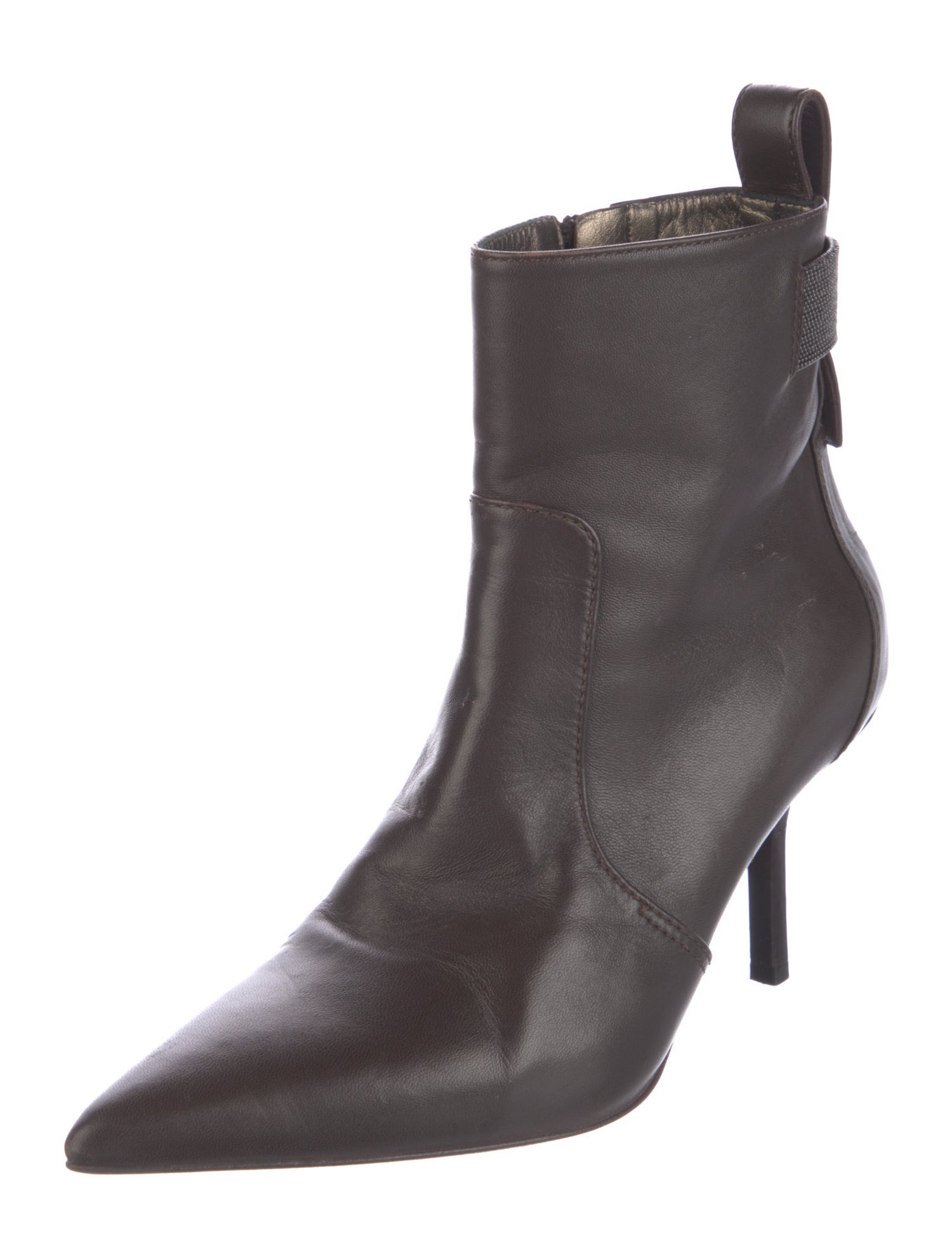 Brunello Cucinelli Monili Leather Boots