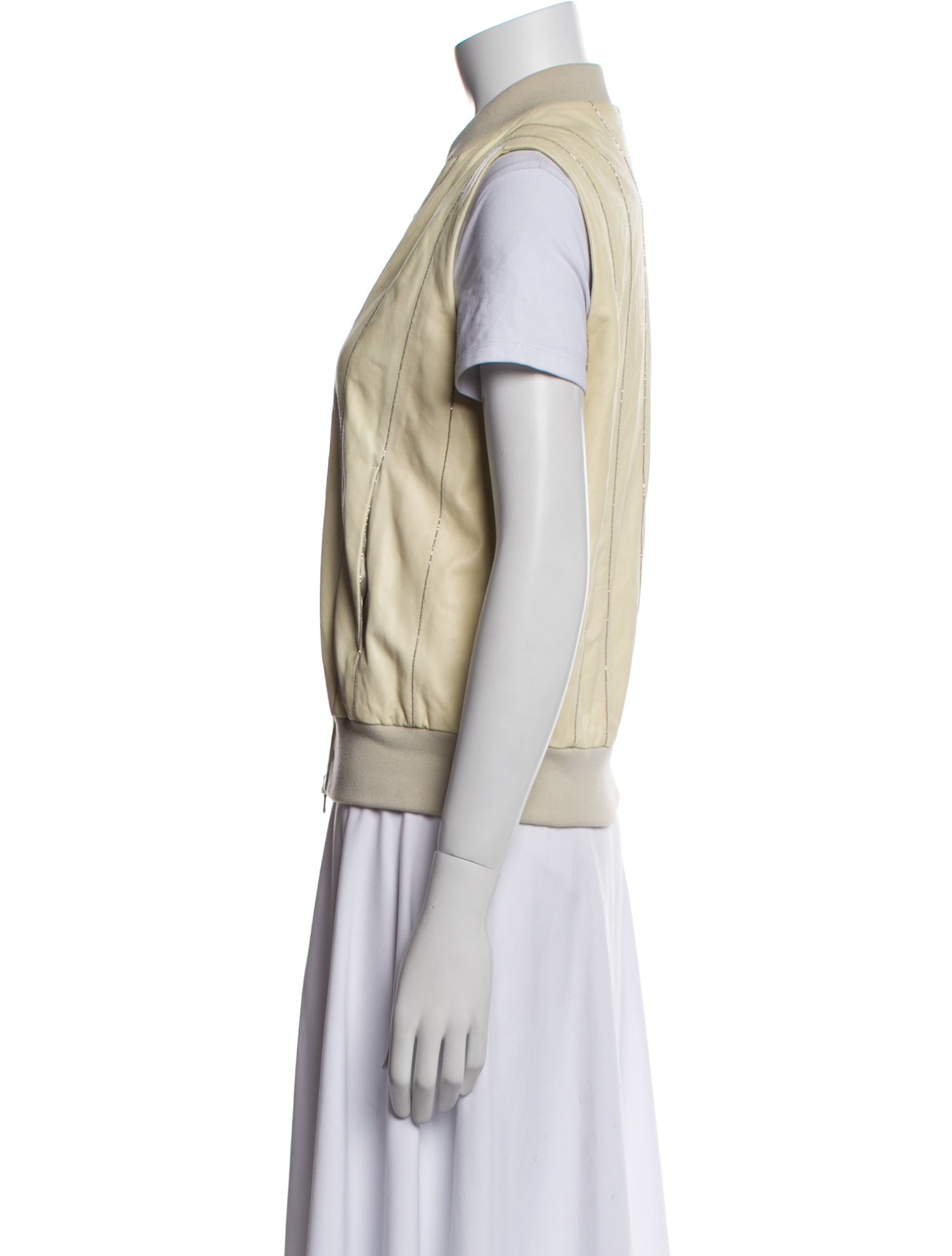 Brunello Cucinelli Leather Striped Vest