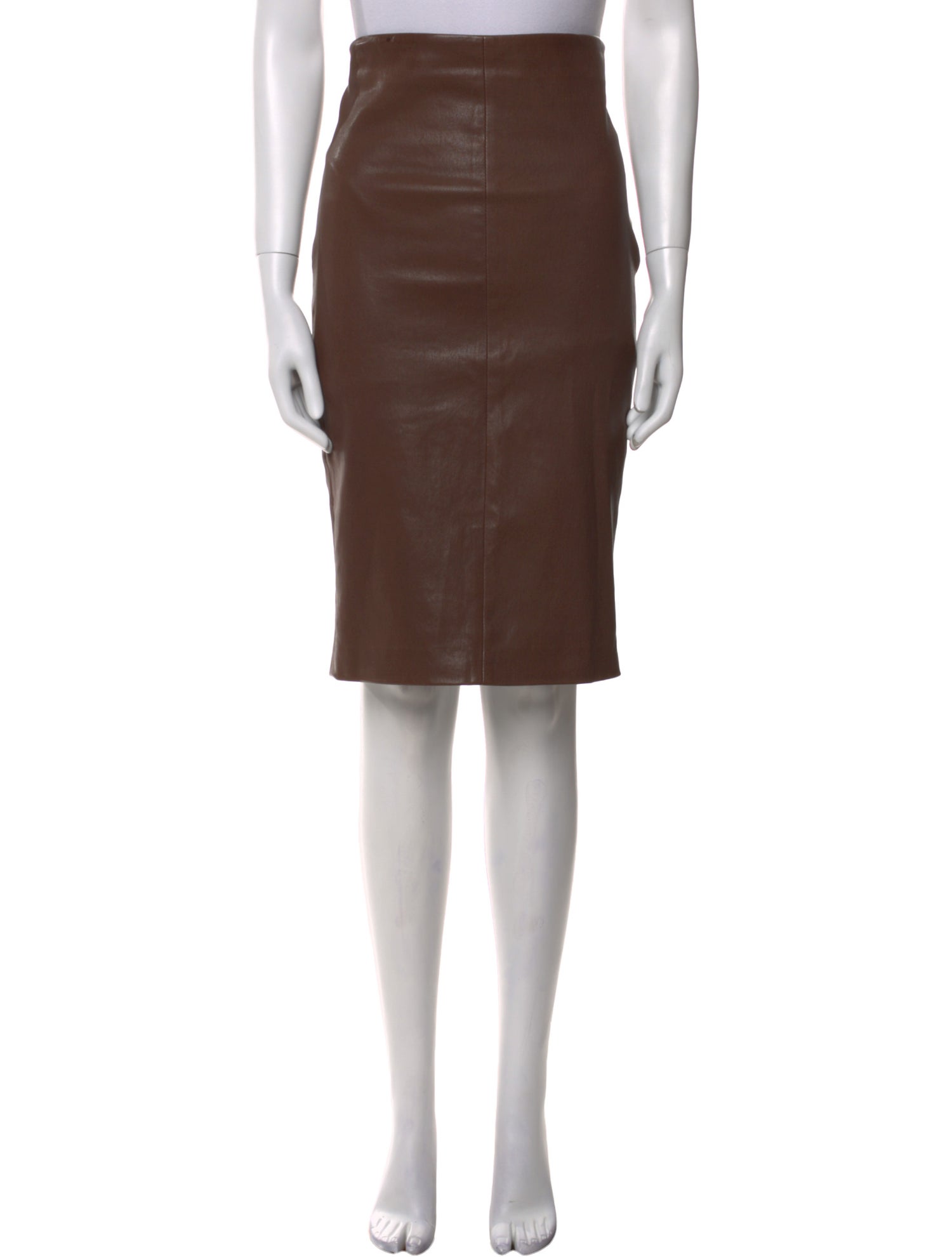 Brunello Cucinelli Leather Knee-Length Skirt