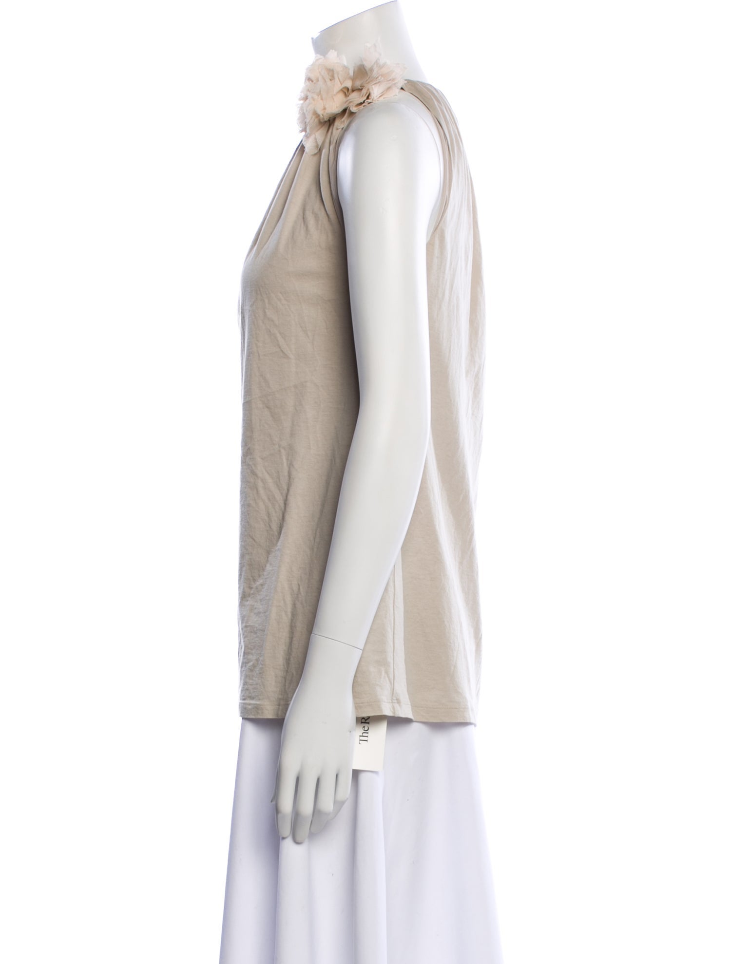 Brunello Cucinelli Bateau Neckline Sleeveless Blouse