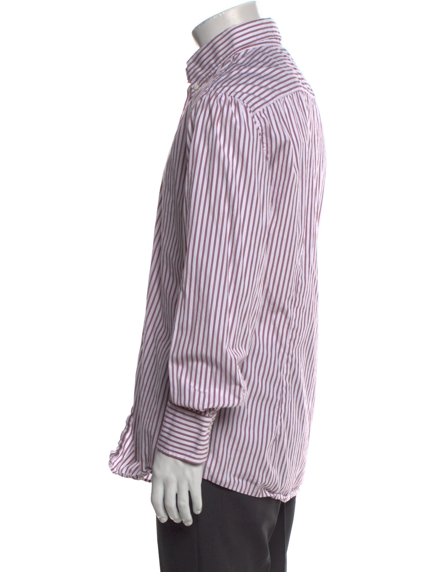 Brunello Cucinelli Striped Long Sleeve Dress Shirt