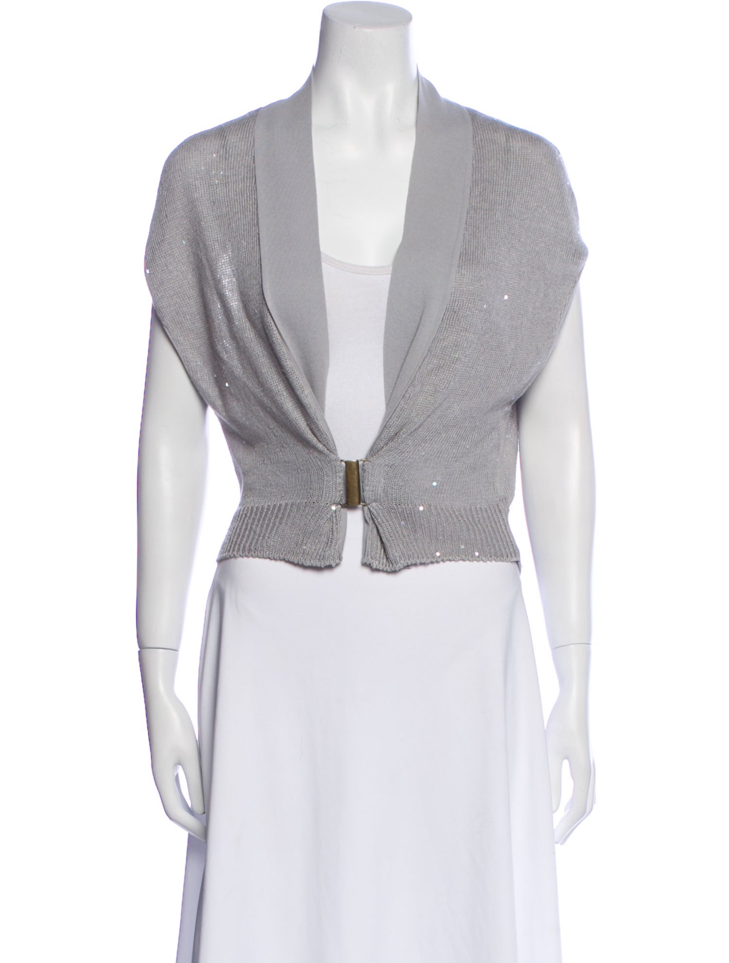 Brunello Cucinelli Linen Open Front Sweater