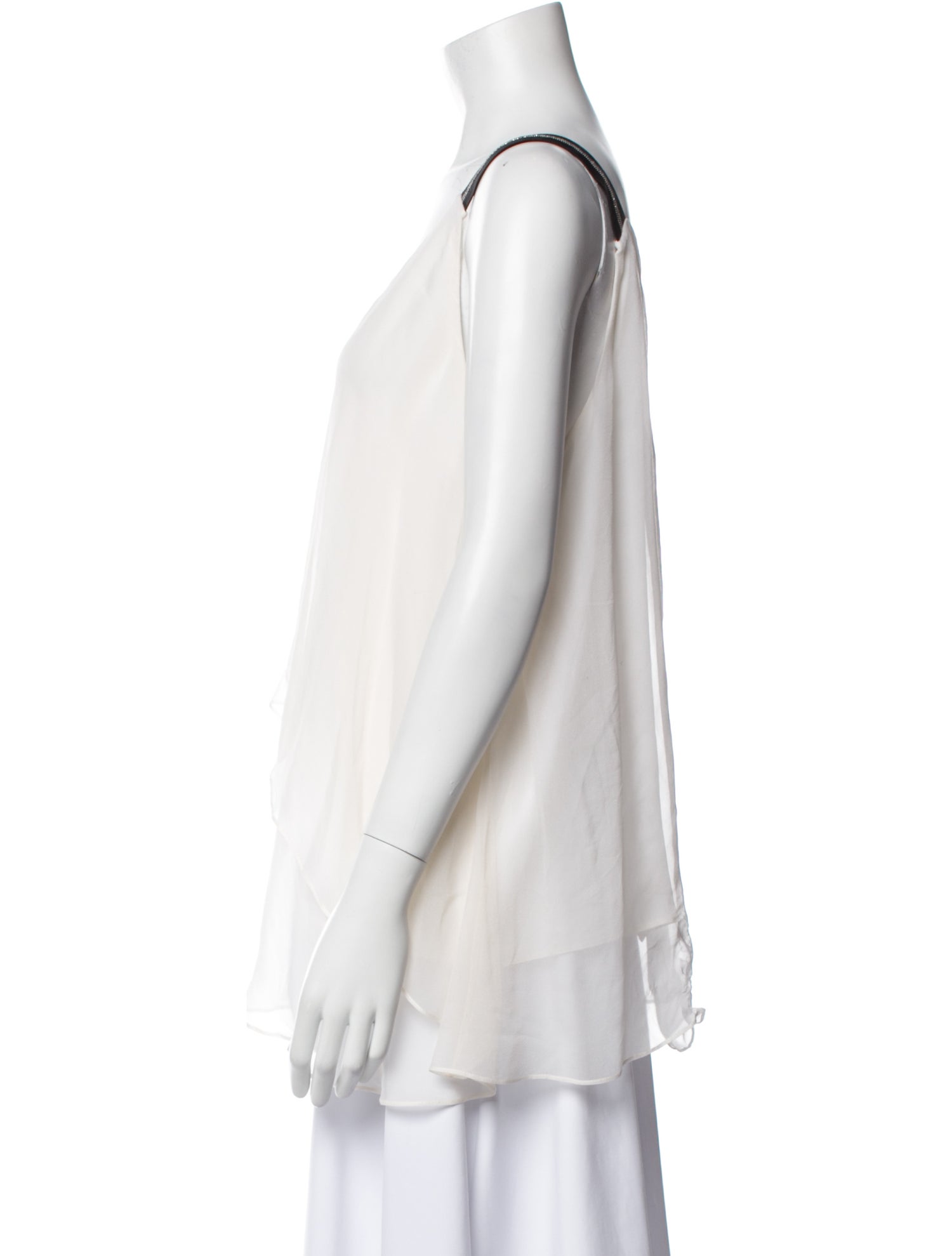 Brunello Cucinelli V-Neck Sleeveless Blouse