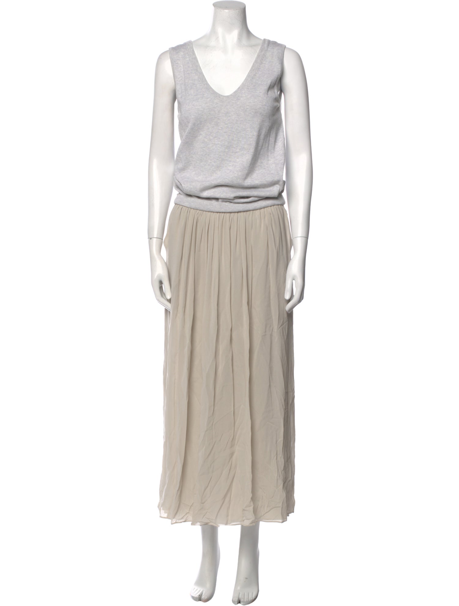 Brunello Cucinelli Scoop Neck Long Dress