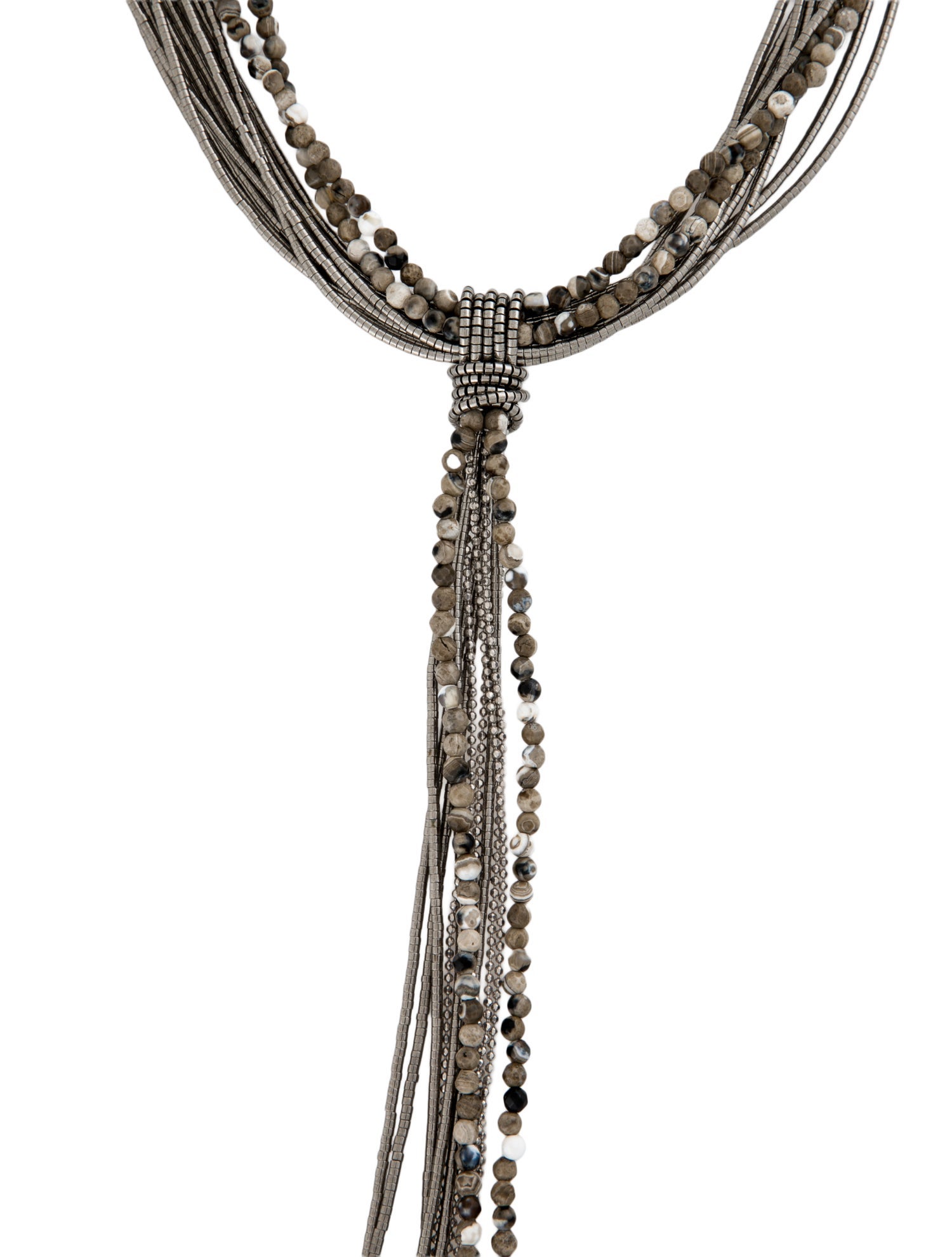 Brunello Cucinelli Bead Lavalier Necklace