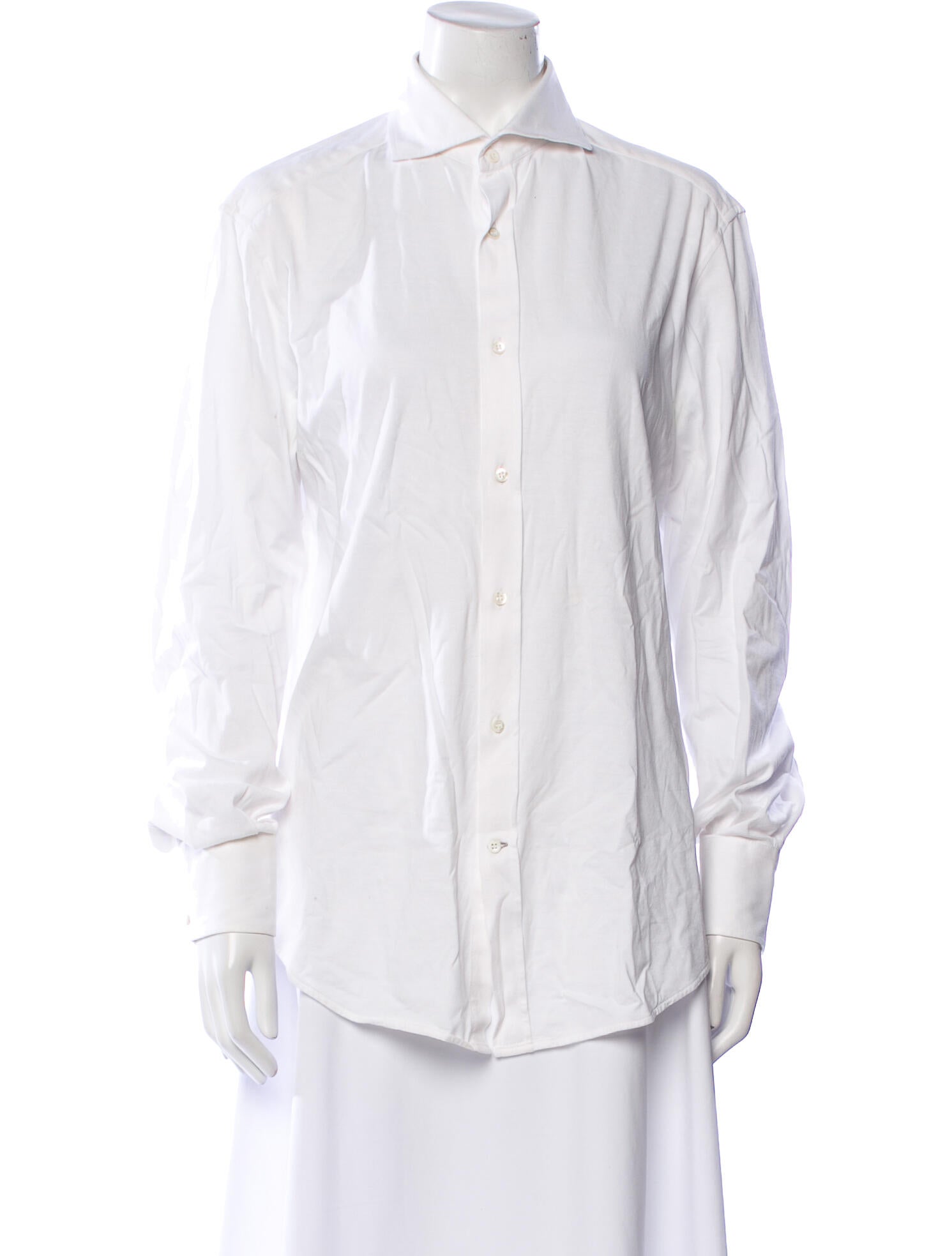 Brunello Cucinelli Long Sleeve Button-Up Top