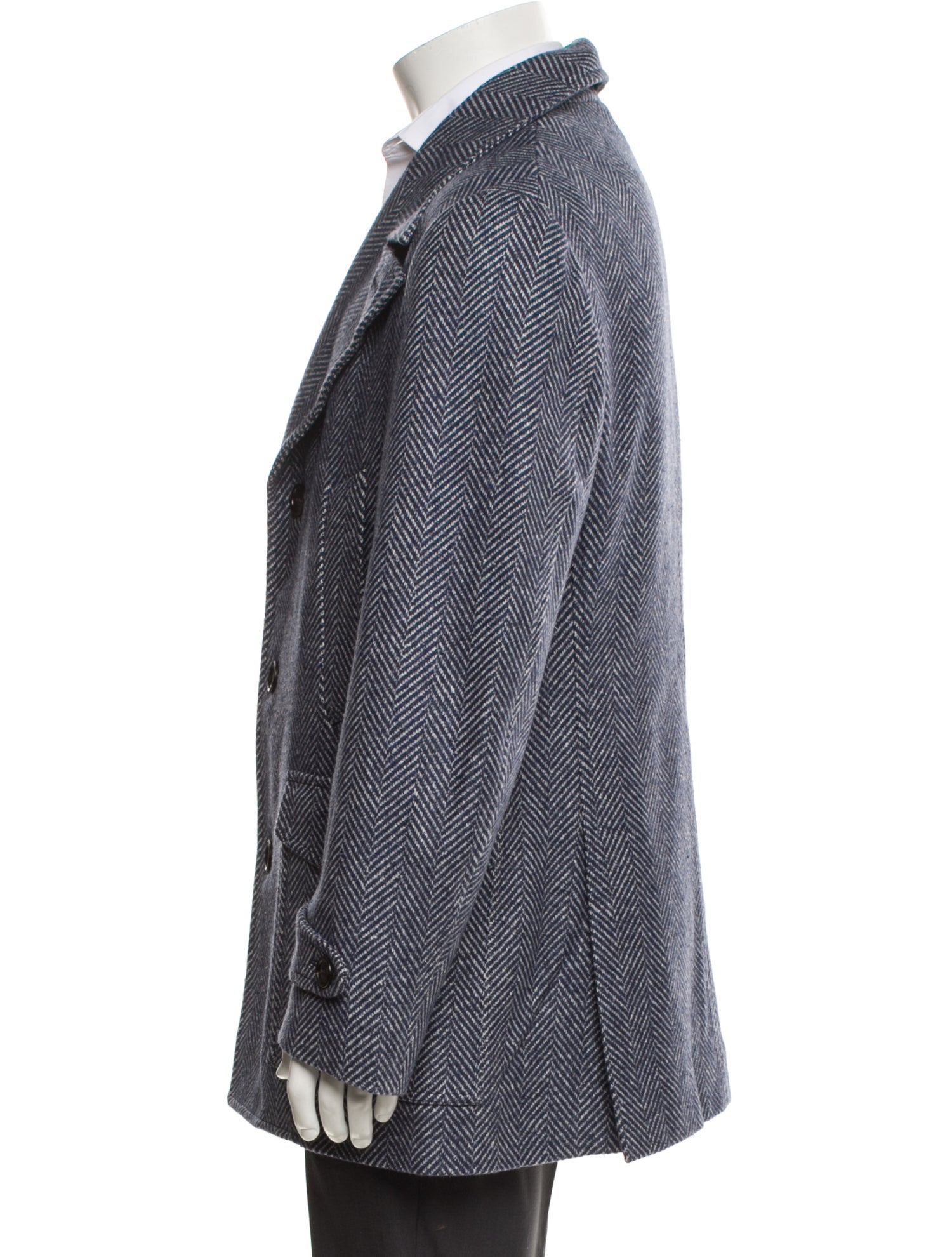 Brunello Cucinelli Cashmere Tweed Pattern Peacoat w/ Tags