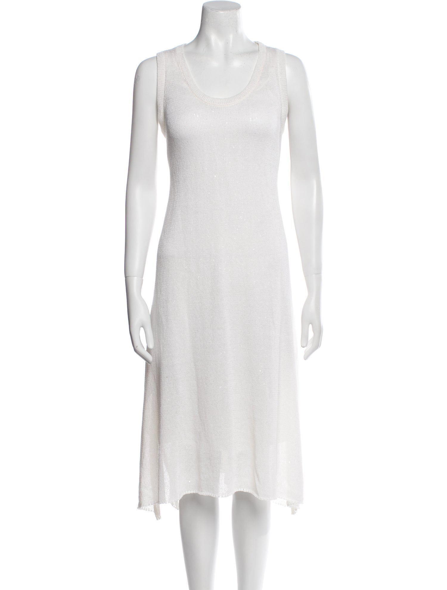 Brunello Cucinelli Scoop Neck Midi Length Dress