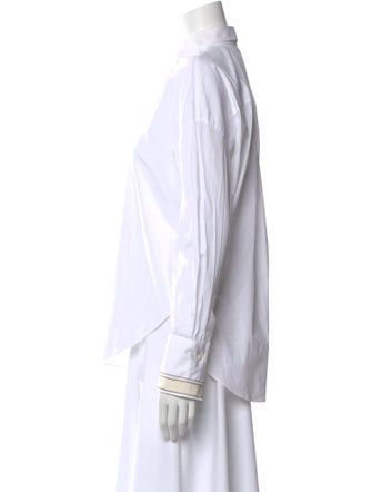 Brunello Cucinelli Long Sleeve Button-Up Top