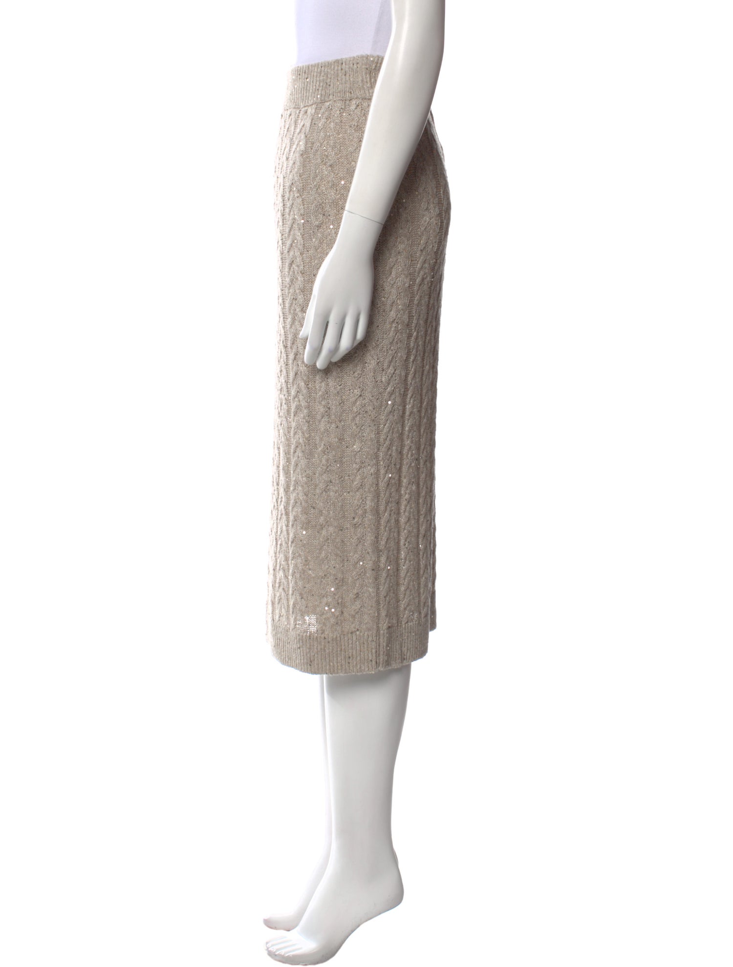 Brunello Cucinelli Cable Knit Knee-Length Skirt