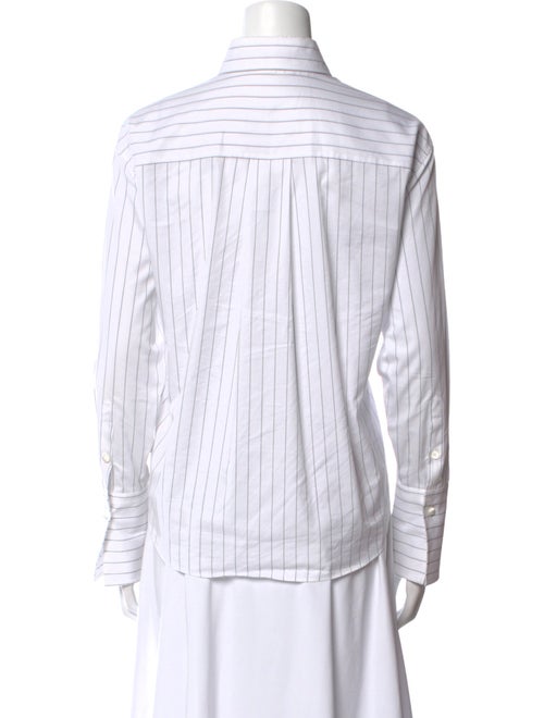 Brunello Cucinelli Striped Long Sleeve Button-Up Top