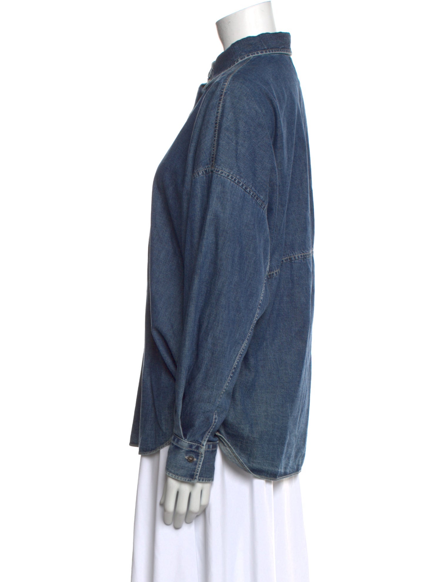 Brunello Cucinelli Long Sleeve Button-Up Top