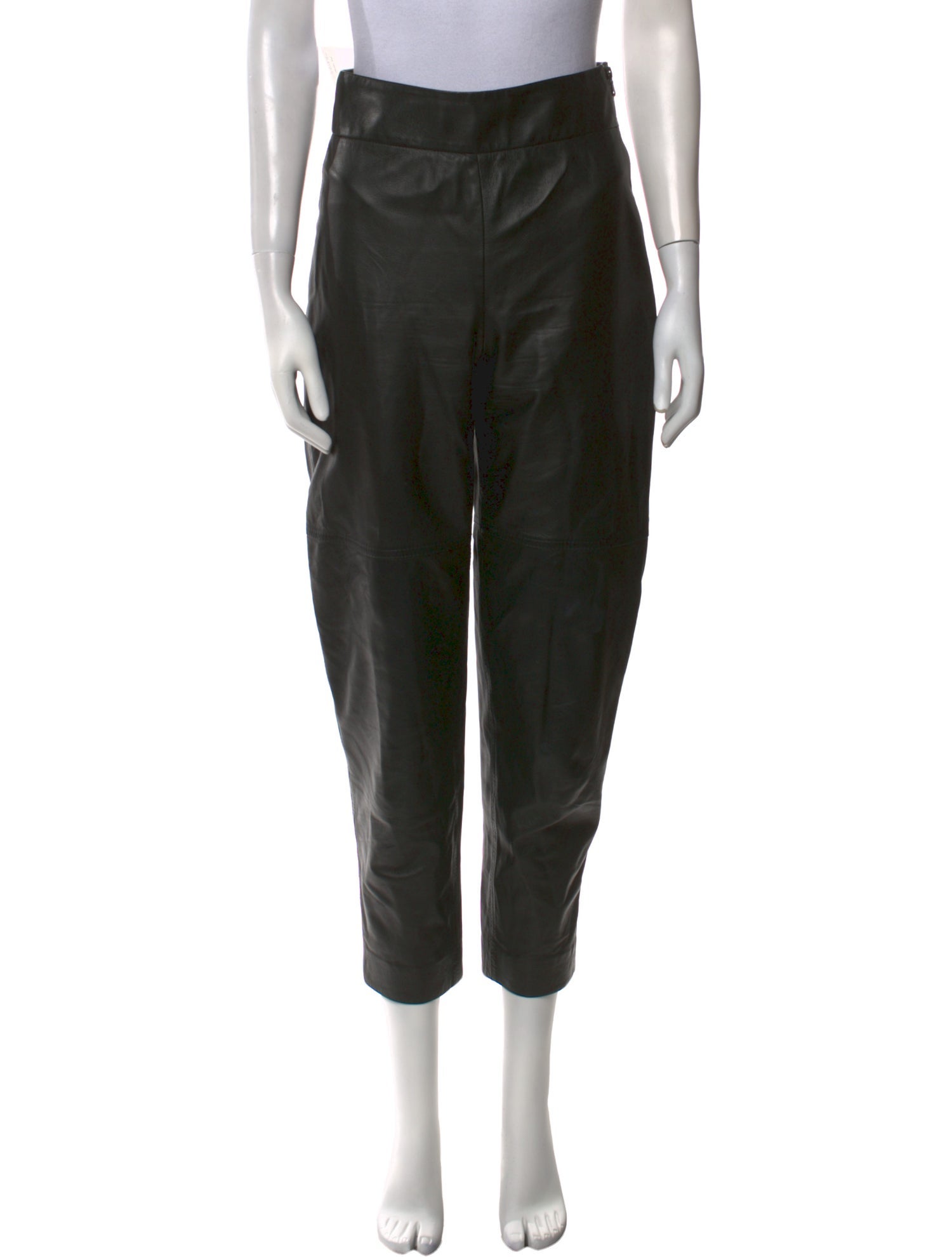 Brunello Cucinelli Leather Straight Leg Pants